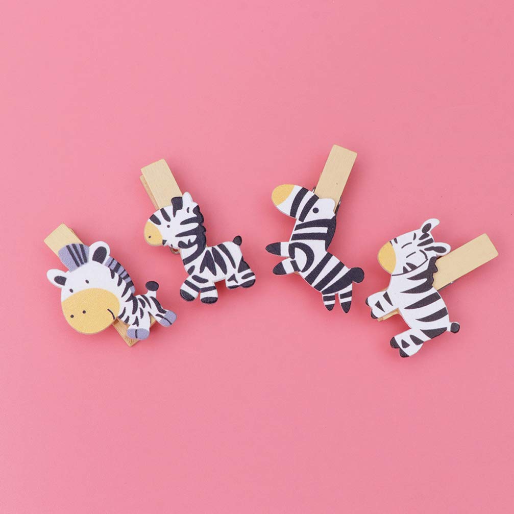PRETYZOOM 40 Pcs Wooden Decorative Clothespins - Mini Paper Clips for Photos, Notes, Crafts & Clothesline - Cute Cartoon Design Scooter Accessories for Adults - Perfect for Home Office, Scrapbooking & DIY Projects