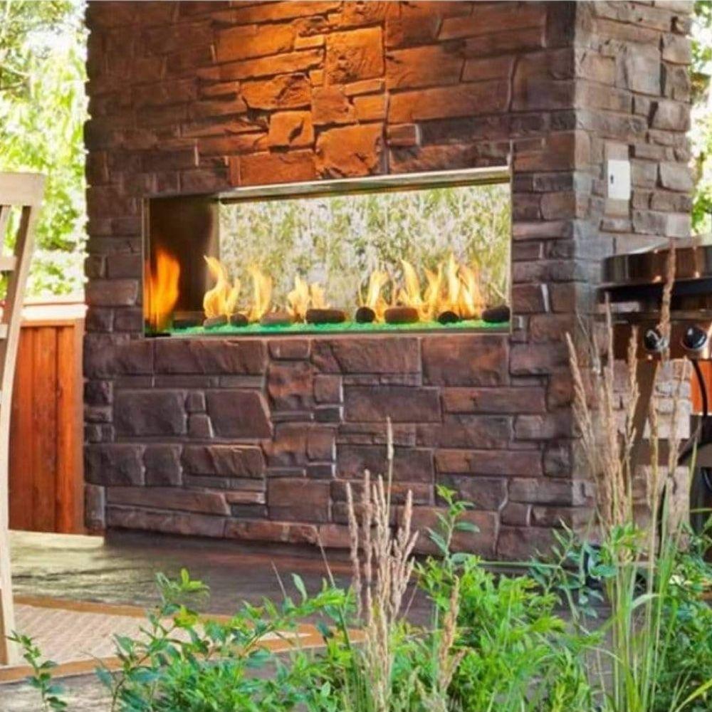 Majestic Lanai 48-Inch Ventless Outdoor Natural Gas Fire Pit - Clear View Glass Fireplace for Patio, Deck & Backyard (ODLANAIGST 48) - Perfect for Entertaining & Cozy Nights Outdoors