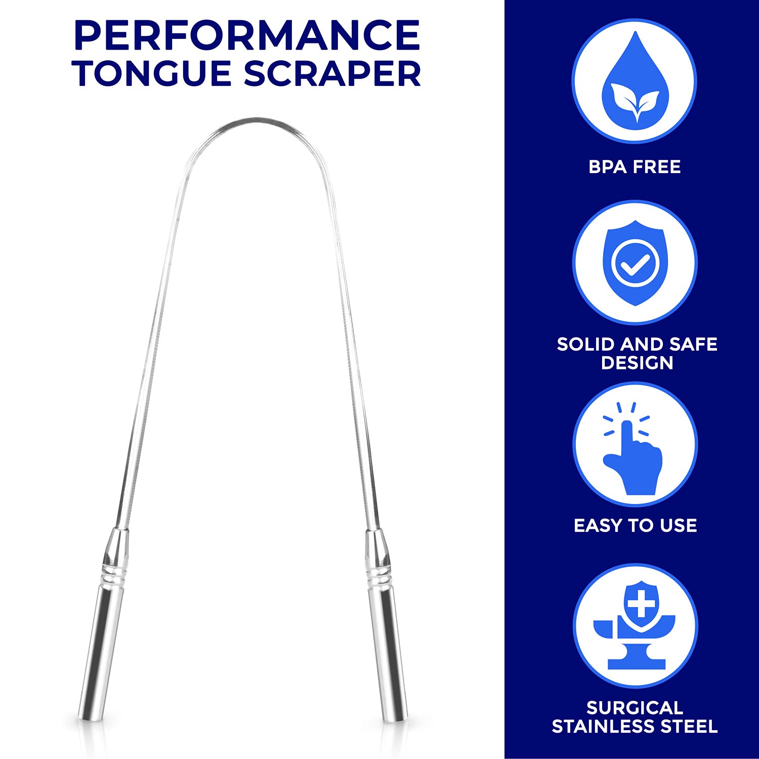 ORAVIX Stainless Steel Tongue Scraper & Cleaner for Adults & Kids - Fresh Breath & Oral Health Care - Perfect for Morning Routine & Travel Hygiene