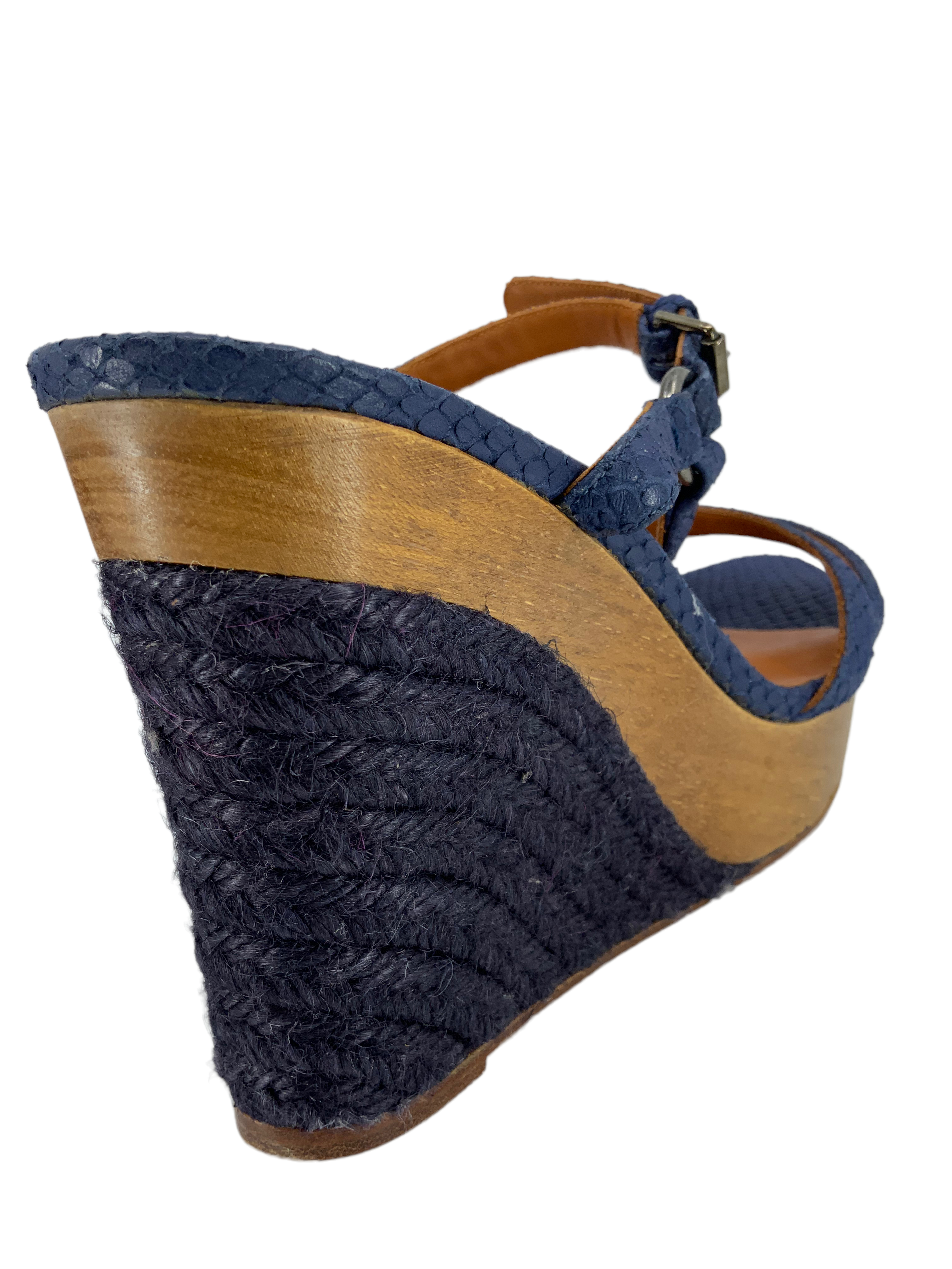 LANVIN Women's Snakeskin Print Espadrille Wedge Sandals Size 10 | Comfortable Summer Beach Shoes for Women | Perfect for Vacation, Party & Casual Wear