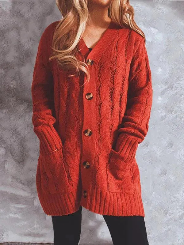 Women's Long Twist Pocket Cardigan Sweater - Cozy Knit Open Front Wrap for Fall & Winter | Perfect for Office, Casual Outfits & Layering