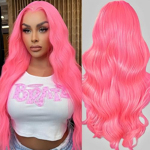 Pink Wig Human Hair