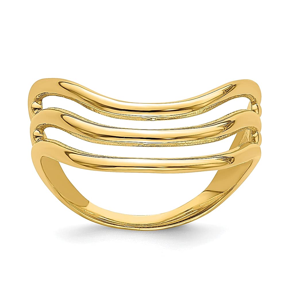 14K Yellow Gold Triple Wave Thumb Ring for Women - Dainty Stackable Jewelry Gift for Her - Perfect for Everyday Wear, Layering & Special Occasions