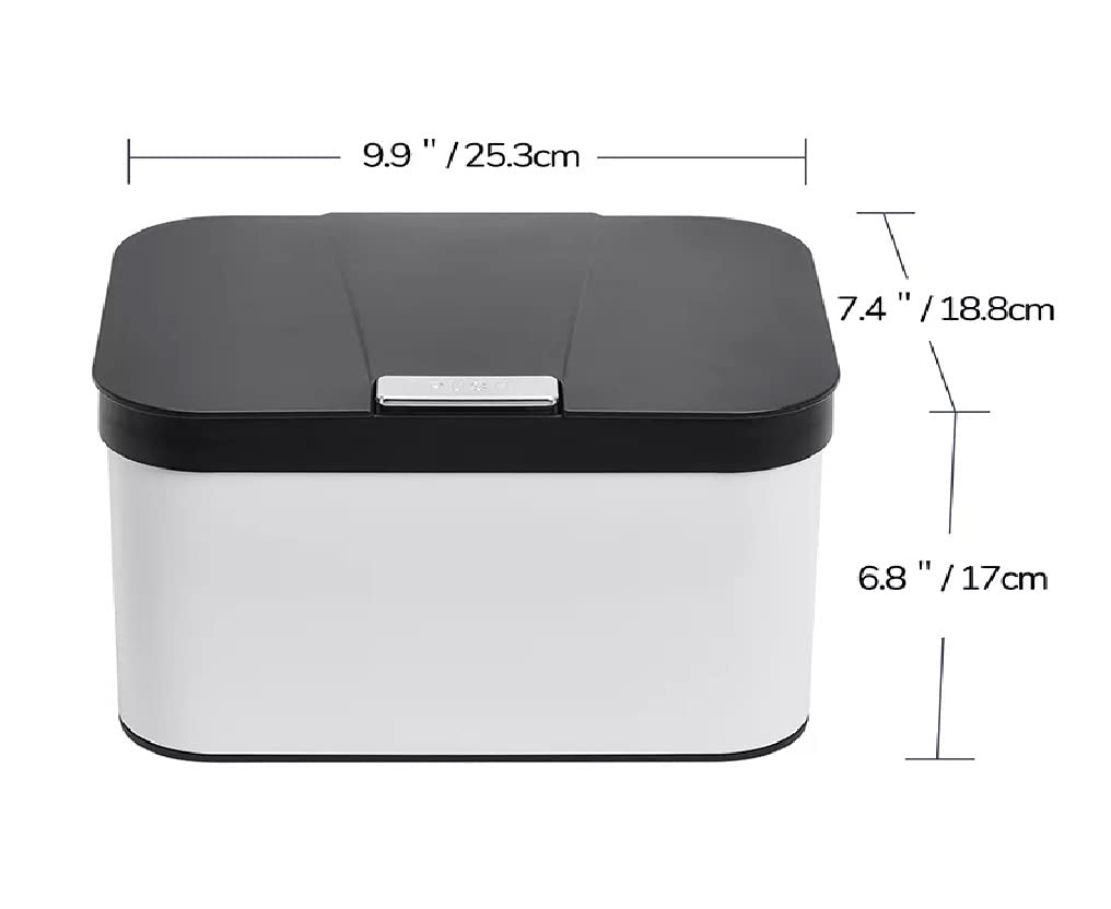 Stainless Steel Kitchen Compost Bin with Lid - 1.13 Gallon Countertop Compost Pail, Compact & Easy Clean Design (Black/White) - Perfect for Organic Waste Recycling in Home, Office, or Restaurant