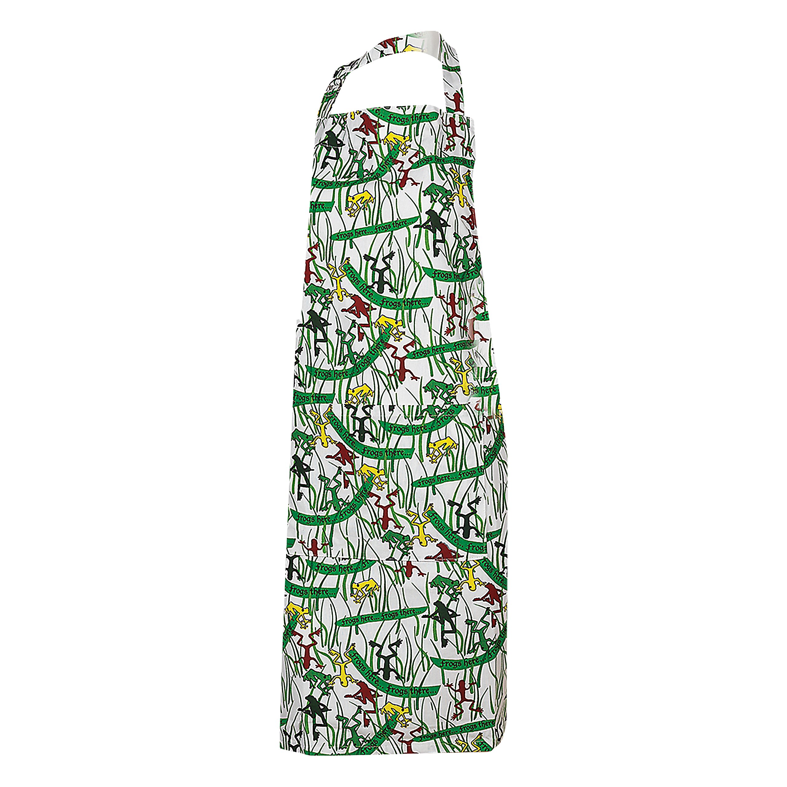 Kosher Cook Passover Kitchen Apron - Frog Print Design - 100% Cotton - Adjustable Neck & Waist Ties - Perfect for Passover Seder, Cooking, Baking & Holiday Meal Prep