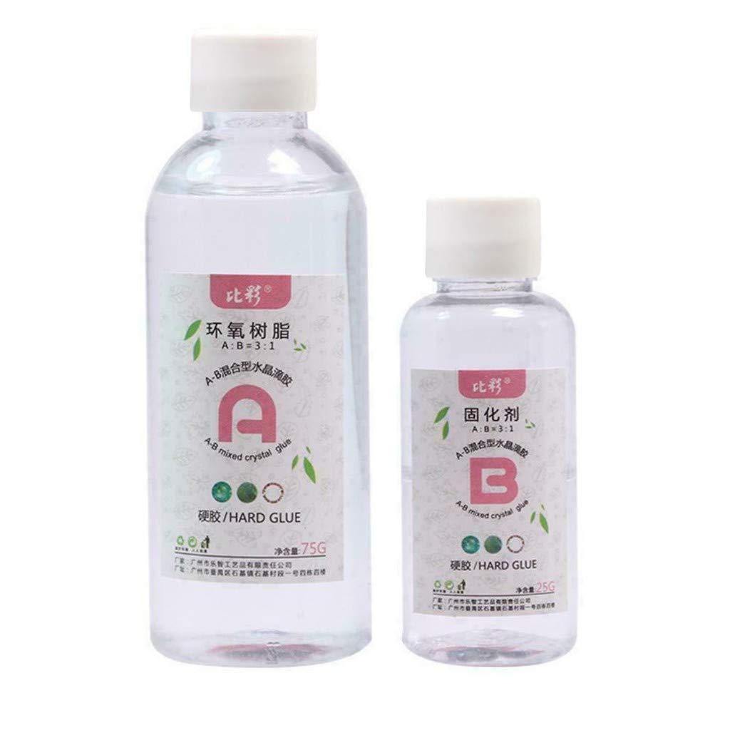 Epoxy Resin Glue 100ml - Crystal Clear A&B Adhesive for Jewelry & Crafts - DIY & Kitchen Use