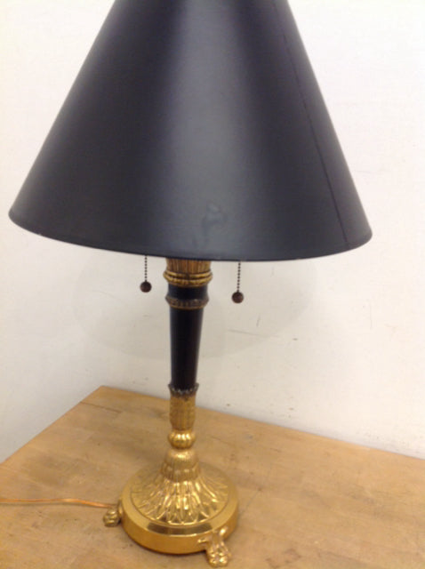 27-Inch Ornate Black and Brass Table Lamp - Elegant Vintage Home Decor for Living Room, Bedroom, or Office Lighting