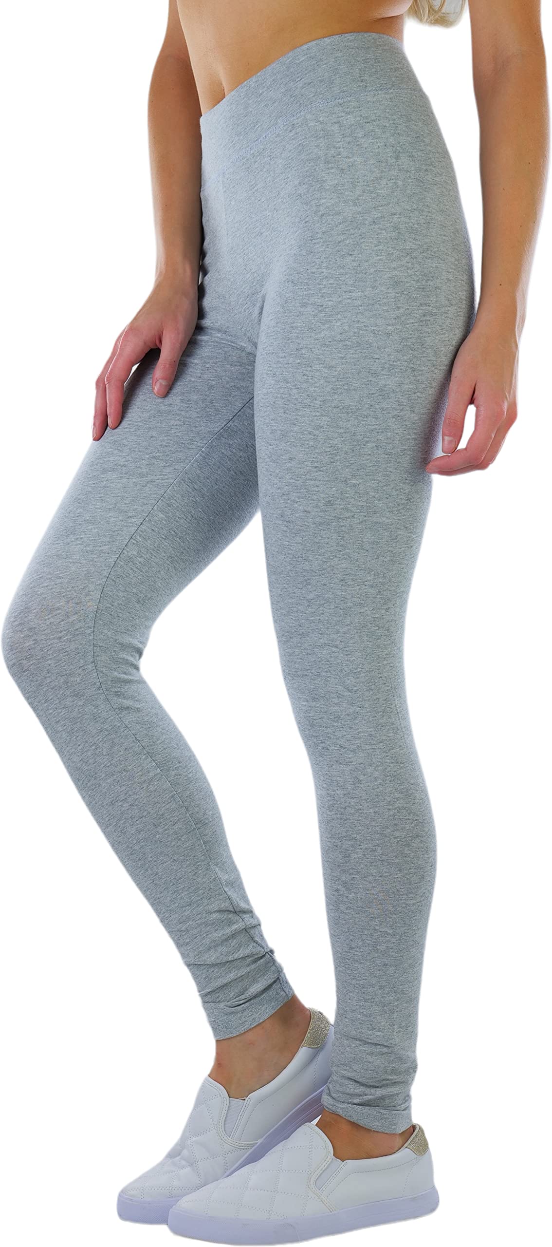 ToBeInStyle Women's Medium Weight Cotton-Spandex Leggings - Breathable, Stretchy & Comfortable for Yoga, Workouts & Everyday Wear