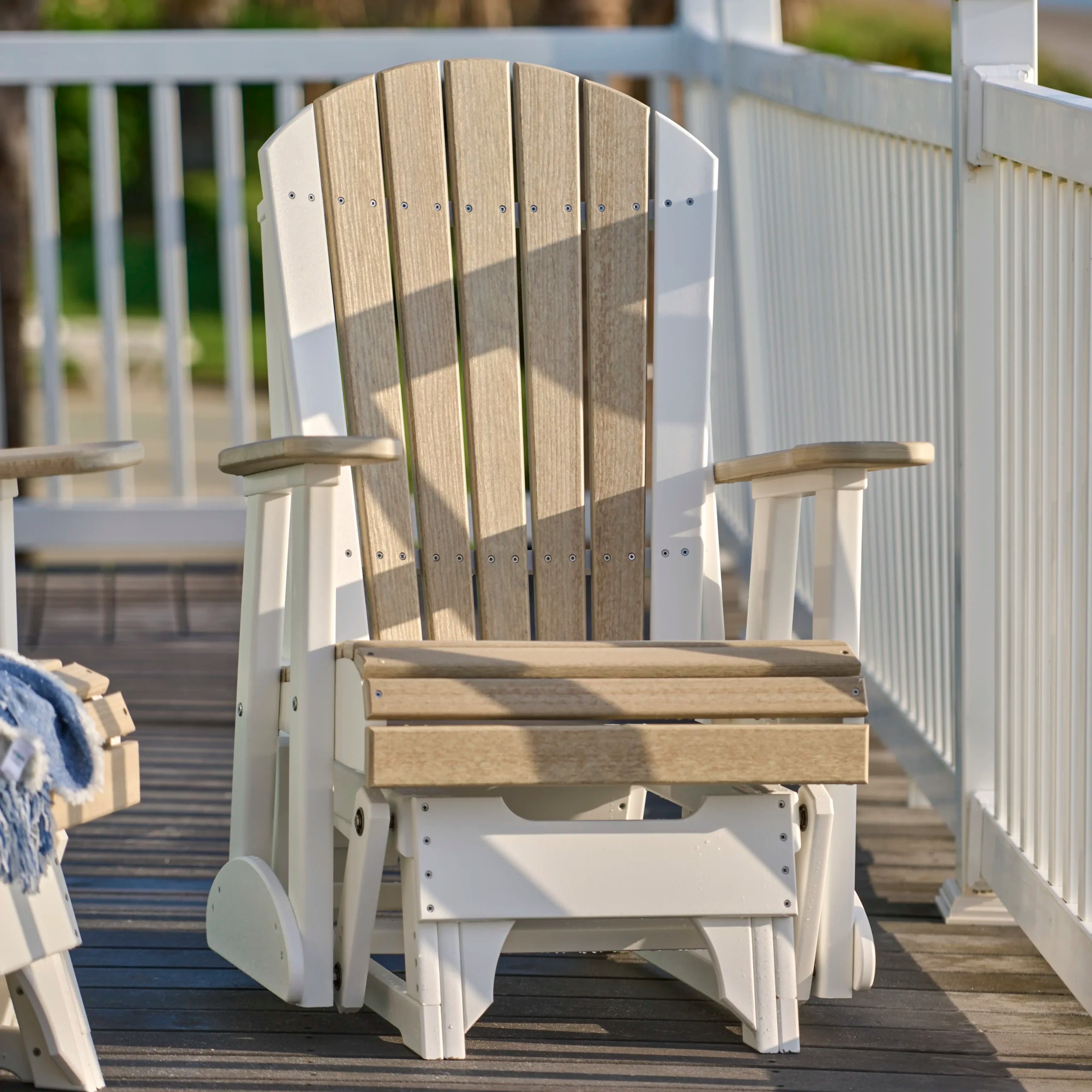 2ft Adirondack Glider - Outdoor Patio Swing Chair for Garden, Porch & Backyard - Weather-Resistant Wooden Bench with Smooth Gliding Motion - Perfect for Relaxing & Enjoying Nature