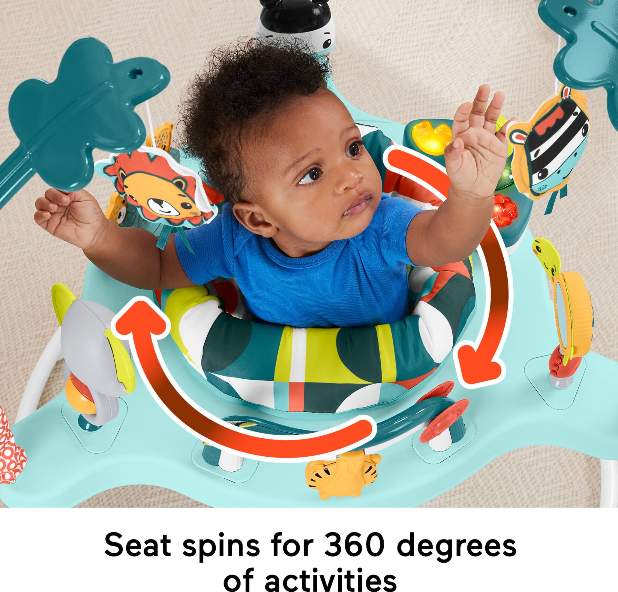 Fisher-Price Baby Bouncer Jumperoo Activity Center with Music, Lights, Sounds & Developmental Toys - Interactive Play Gym for Infants & Toddlers - Perfect for Playtime, Learning & Motor Skills Development