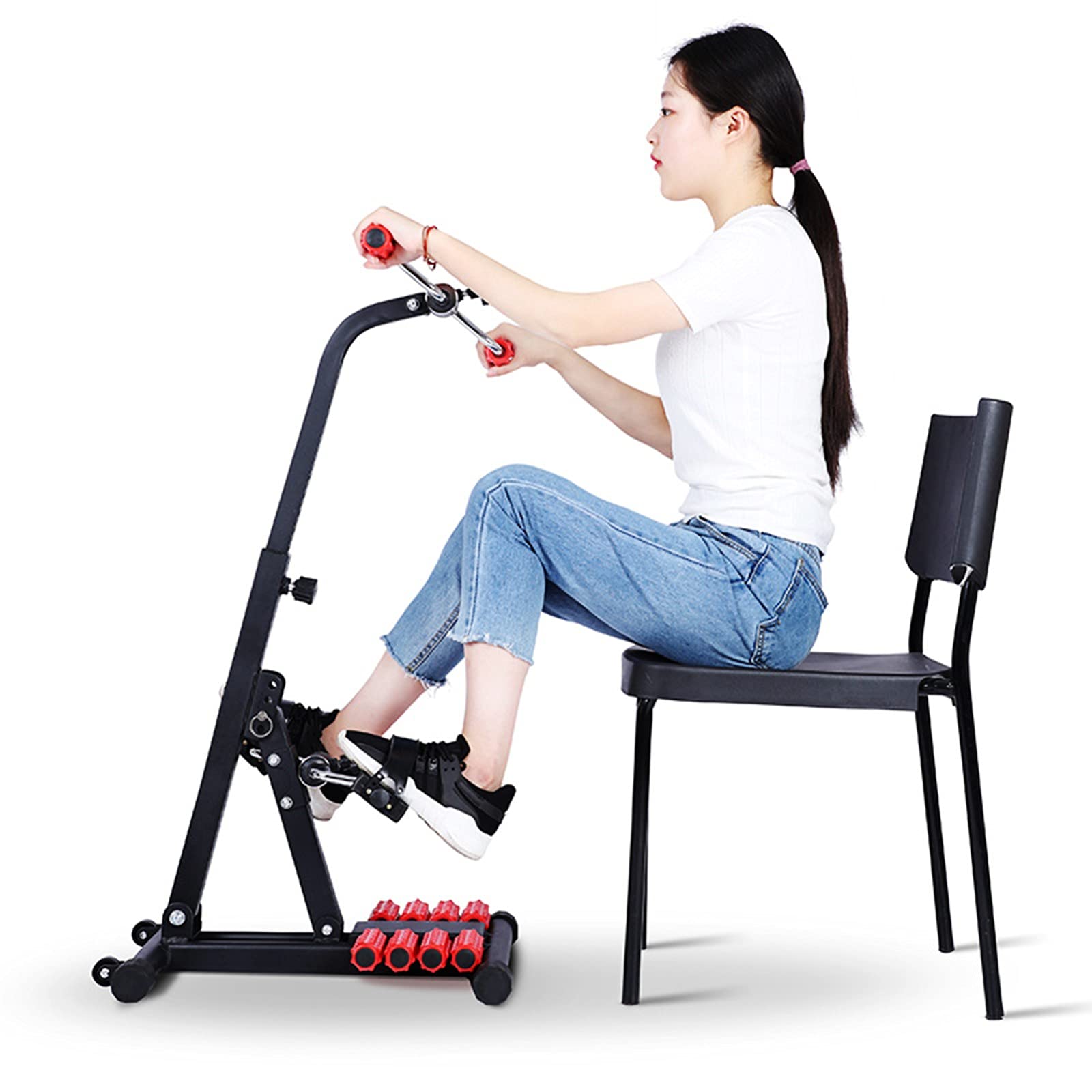 **Arm and Leg Exercise Bike - Upper & Lower Body Pedal Exerciser for Seniors - Stroke Rehabilitation Equipment for Hand, Arm, Leg & Knee Training - Home & Gym Use**