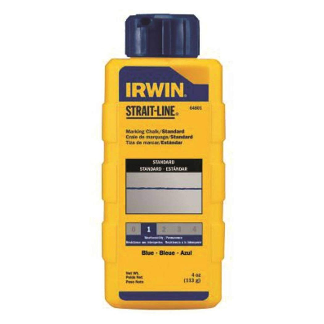 Irwin Strait Line 64801 4 Oz Blue Chalk Refills - High Visibility Marking for Carpentry, Masonry & DIY Projects | Perfect for Chalk Lines, Layouts & Construction Work