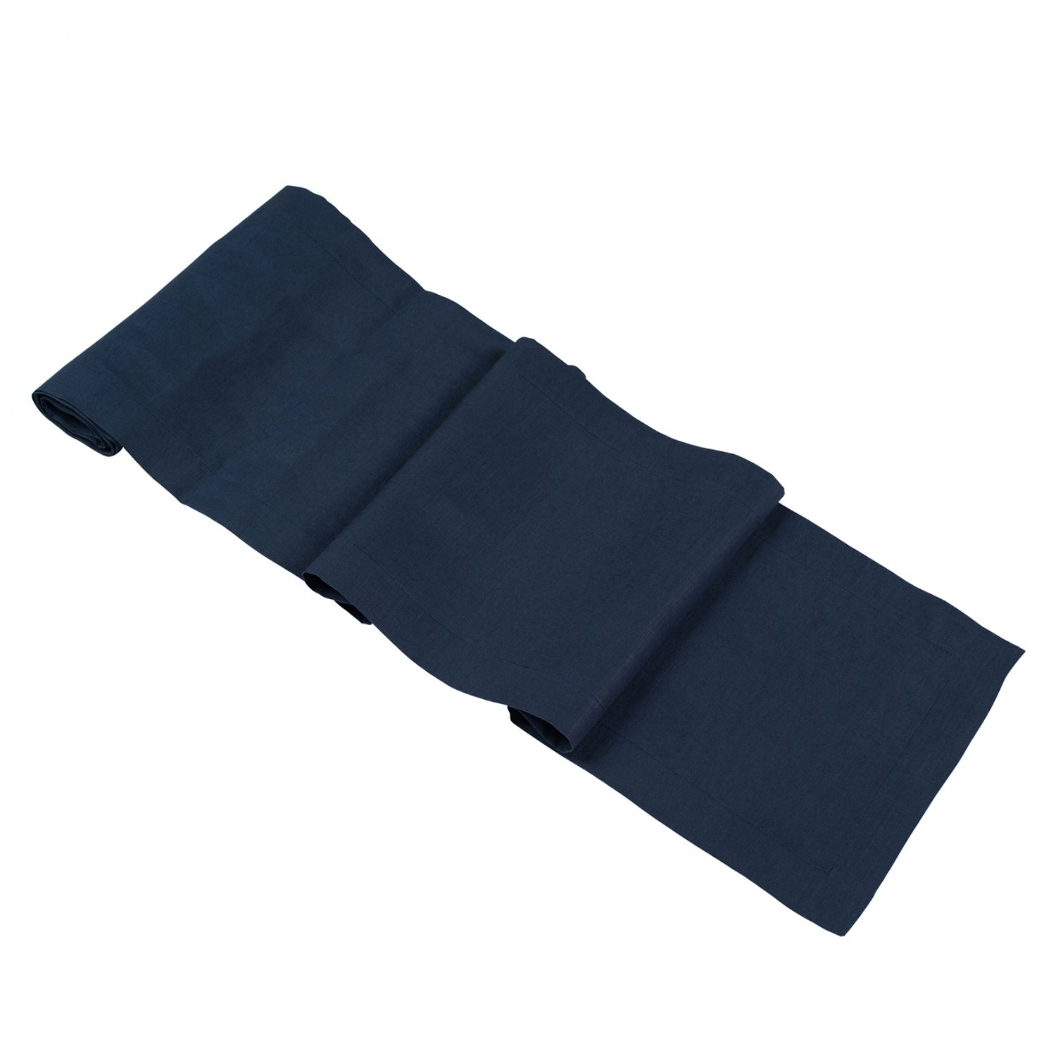 Navy Blue Linen Table Runner 14x126 Inches - Premium Italian Linen Dining Table Decor, Handcrafted in USA - Perfect for Weddings, Dinner Parties & Holiday Table Settings