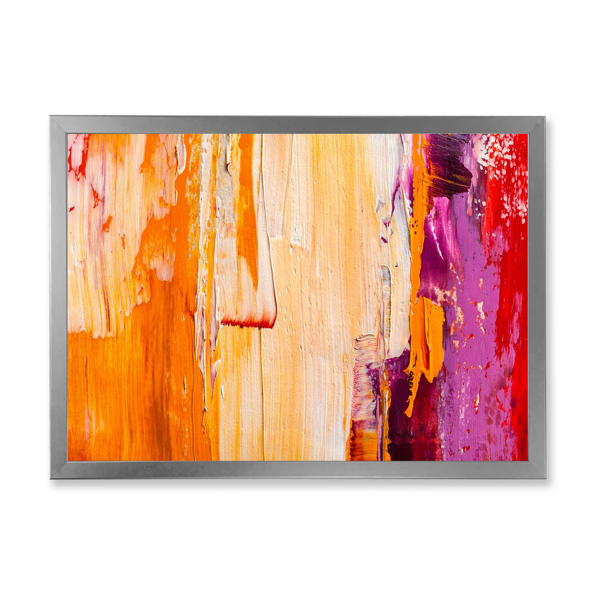 DesignQ Grunge Green Abstract Modern Framed Wall Art - Contemporary Canvas Painting for Living Room, Bedroom & Office Decor