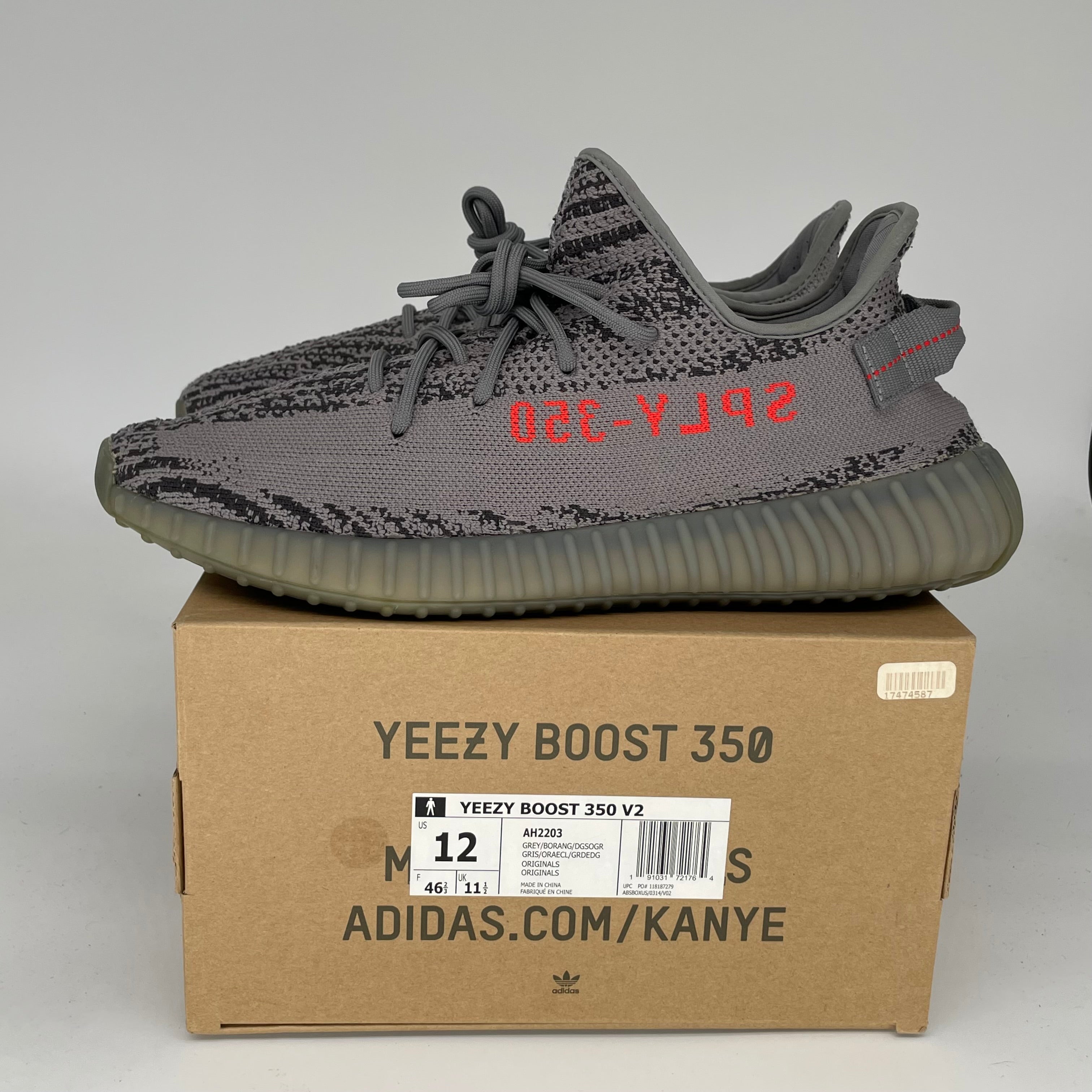 Adidas Yeezy Boost 350 V2 Beluga 2.0 Men's Sneakers - Size 12 (AH2203) | Comfortable Running Shoes for Gym, Casual Wear & Street Style