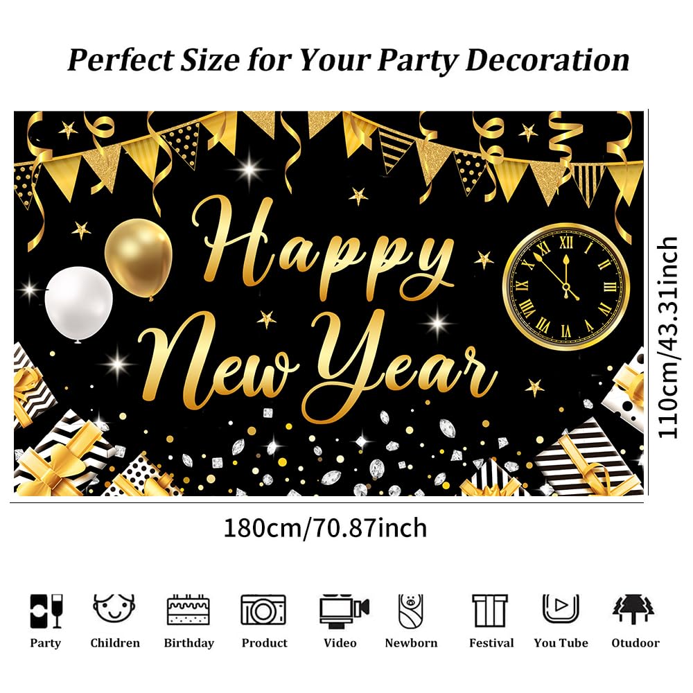 2025 New Year Party Decorations - Festive Banners, Backdrops & Supplies for New Year's Eve Celebrations | Perfect for Home, Office & Event Decor