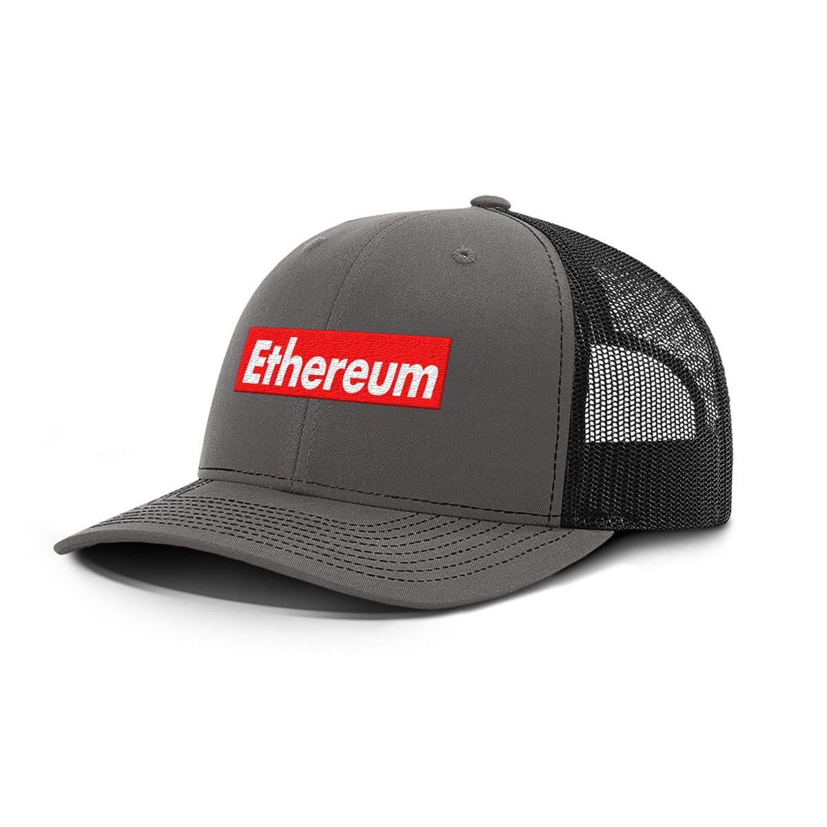 Ethereum Red Mesh Back Baseball Cap for Men & Women - Breathable Adjustable Snapback Hat for Casual Wear & Outdoor Activities