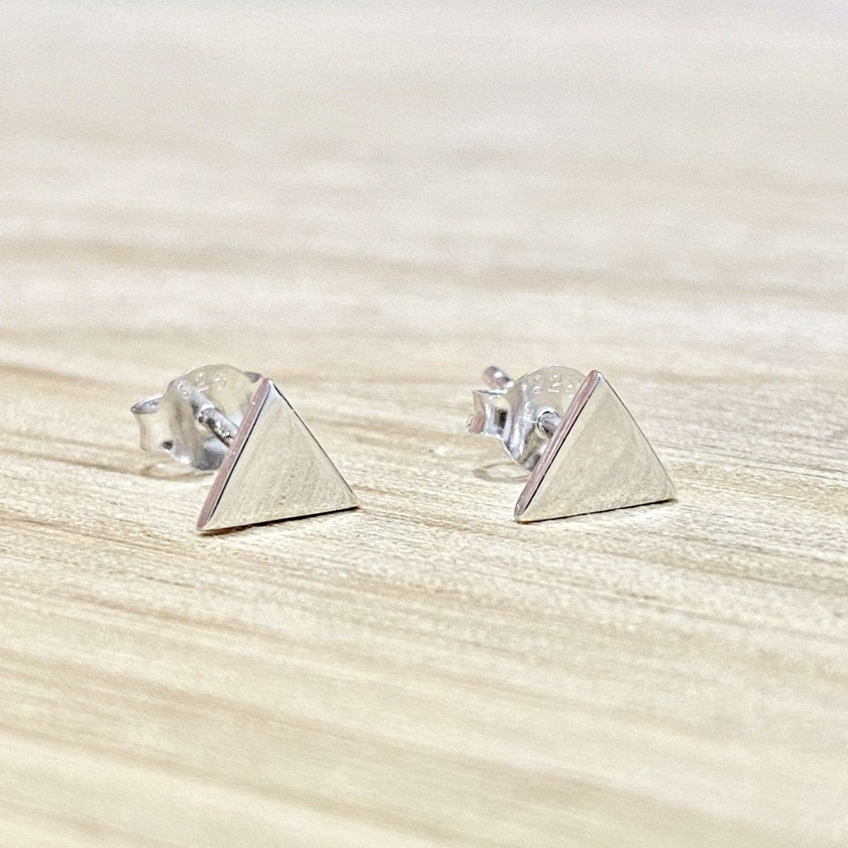 Laihas Simple Studs Silver Triangle Earrings for Women - Minimalist Geometric Jewelry for Everyday Wear & Gifting