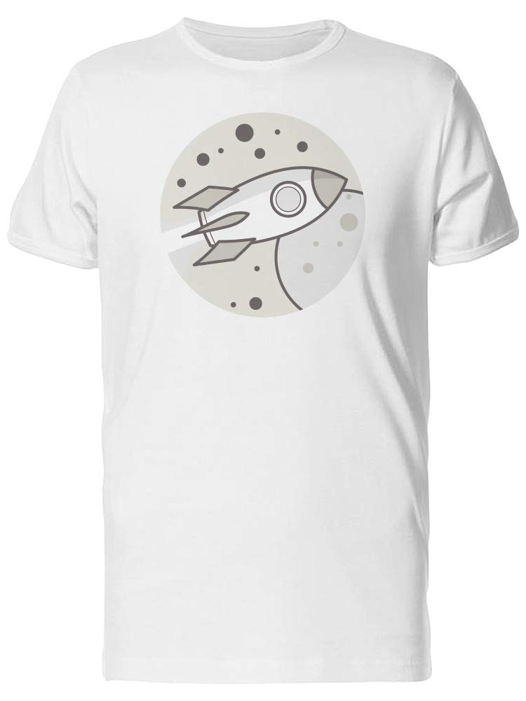 Cartoon Space Rocket Graphic T-Shirt for Men - Casual Wear & Space-Themed Outfits