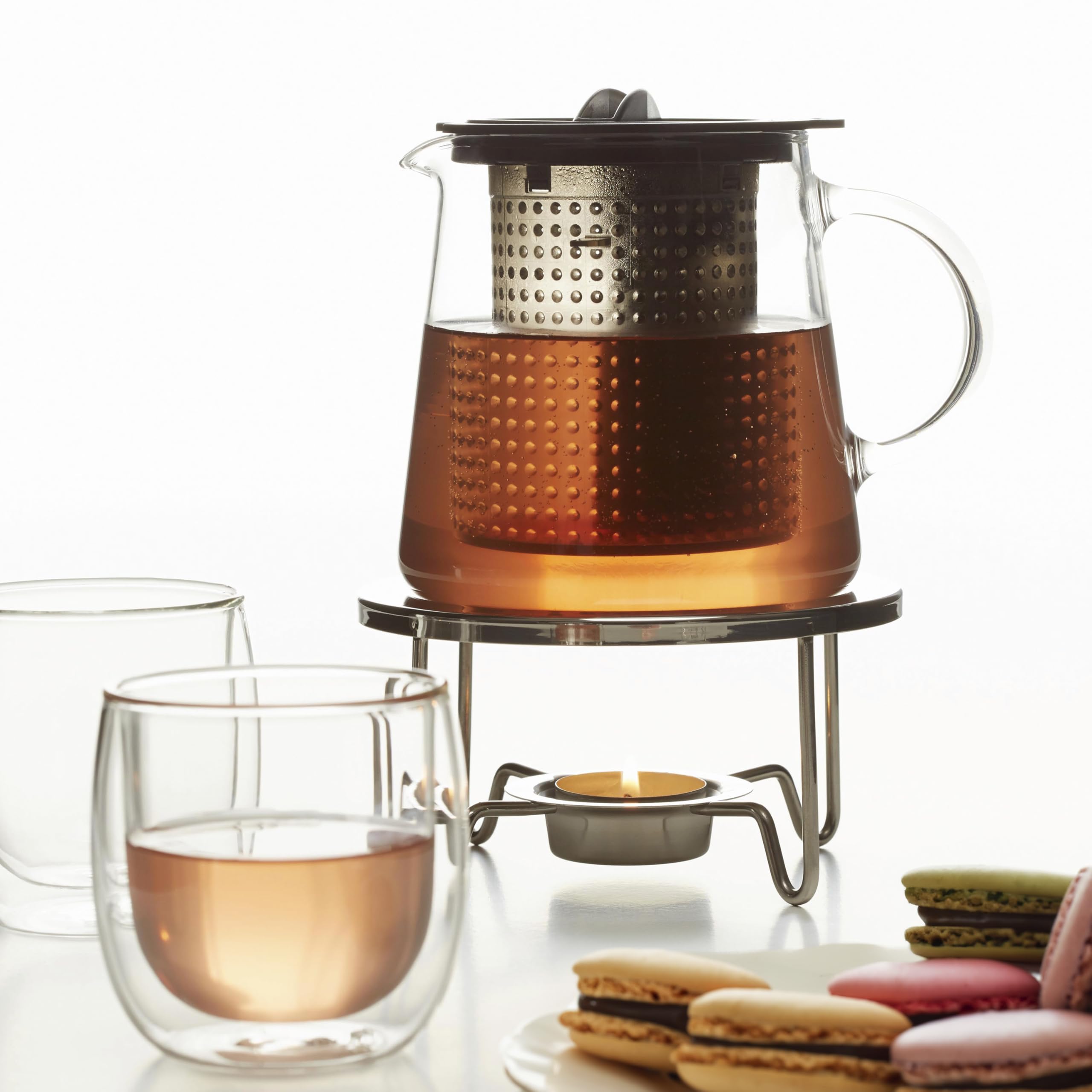 Finum Premium Stainless Steel Tea Light Candle Warmer for Coffee & Tea Pots - Perfect for Home, Office & Restaurants