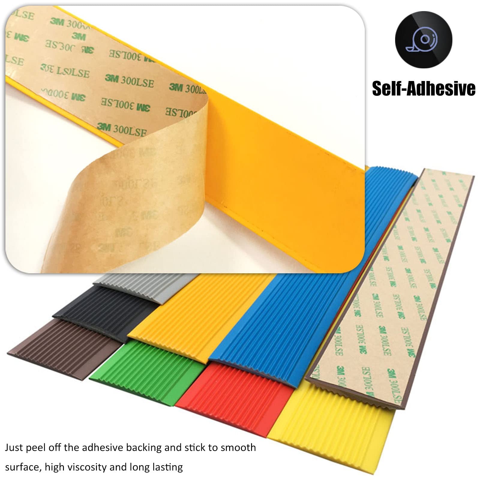 Anti-Slip Stair Treads with Strong Adhesive Backing - 1.57 Inch Wide PVC Non-Slip Tape for Stairs, Steps & Floor Gaps - Black Safety Grip Strips (15m/49ft) - Perfect for Home, Office & Outdoor Steps to Prevent Slips & Falls