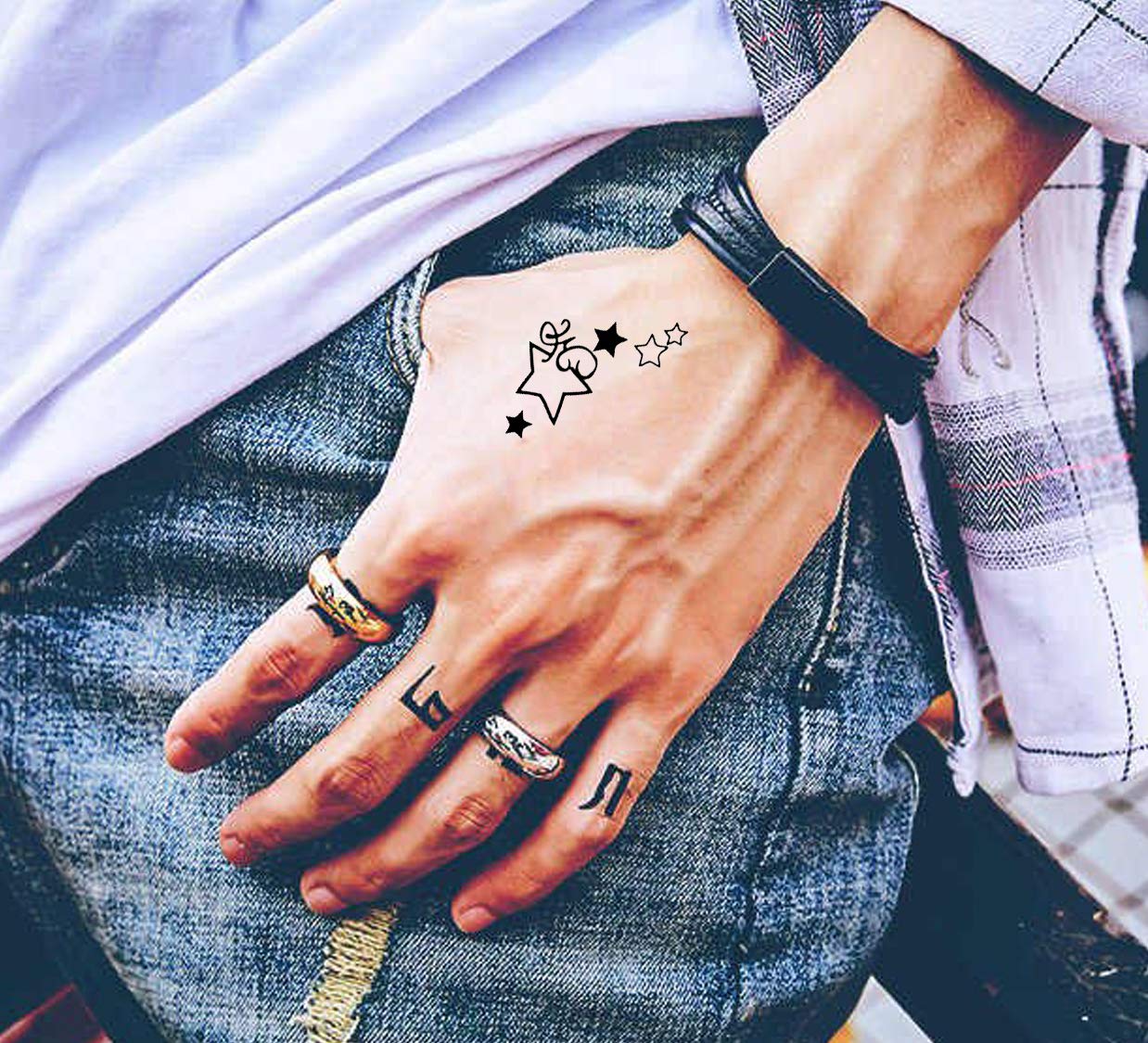 Waterproof Temporary Tattoo Stickers for Men & Women - 3D Realistic Flowers, Butterflies, Stars, Angels, Wolves & Armband Designs (60x105mm) | Perfect for Parties, Halloween, Cosplay & Body Art