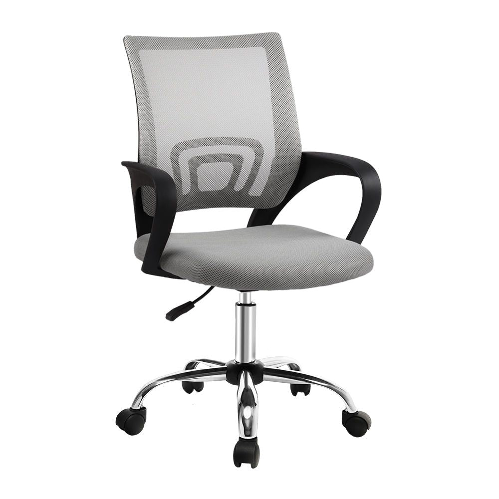 Ergonomic Mesh Office Chair with Mid Back Support - Grey - Perfect for Home Office, Gaming, and Workspace Comfort