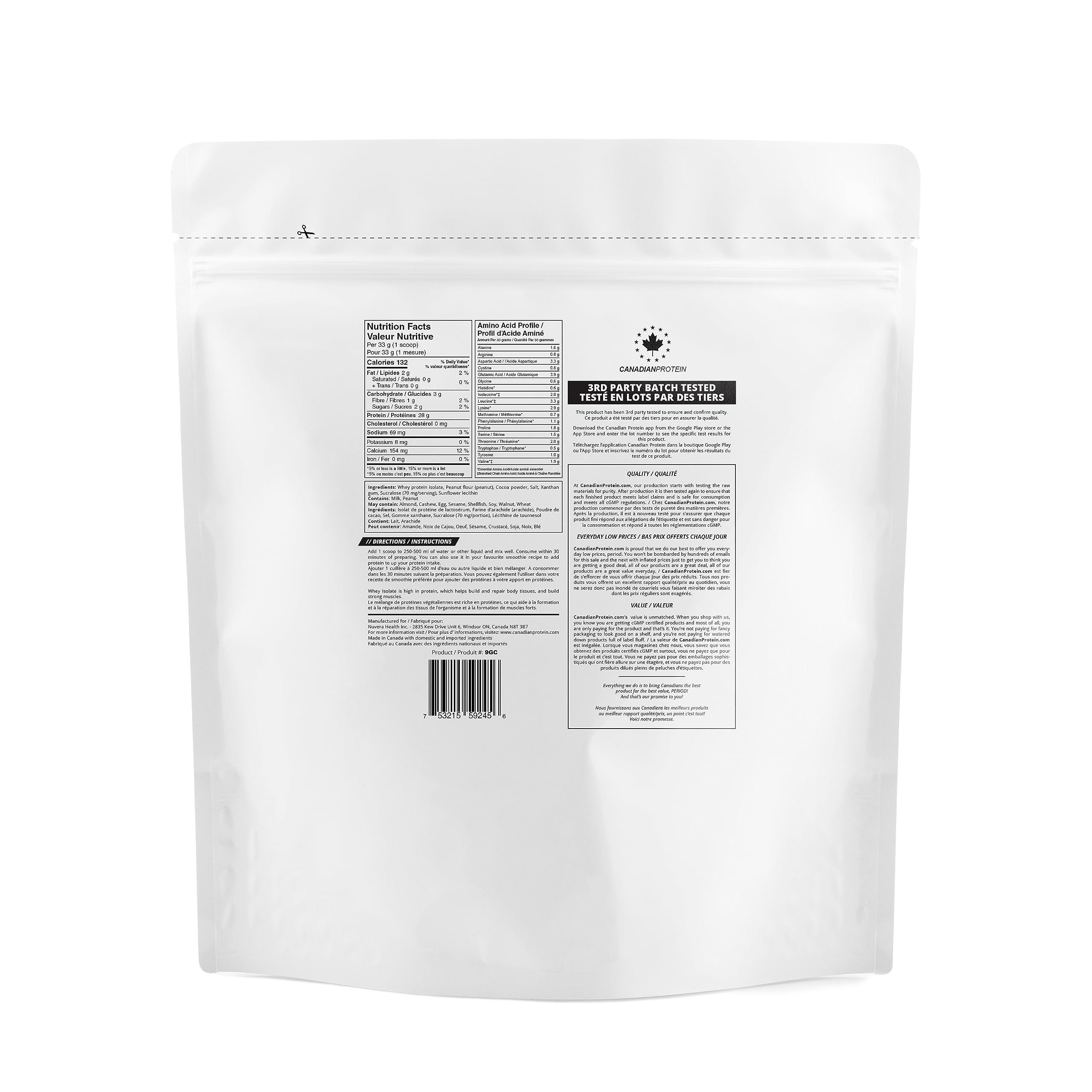 Canadian Protein 100% Whey Isolate Powder - 27g Protein per Serving, 2kg Chocolate Milkshake Flavor | Low Carb, Keto Friendly, Rich in BCAAs for Muscle Recovery | Ideal for Post-Workout, Weight Loss & Healthy Lifestyle