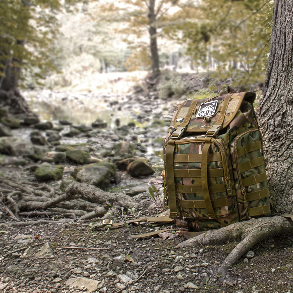 40L Tactical Backpack with MOLLE Webbing - Durable Military Rucksack for Hiking, Camping & Outdoor Adventures (Tan)
