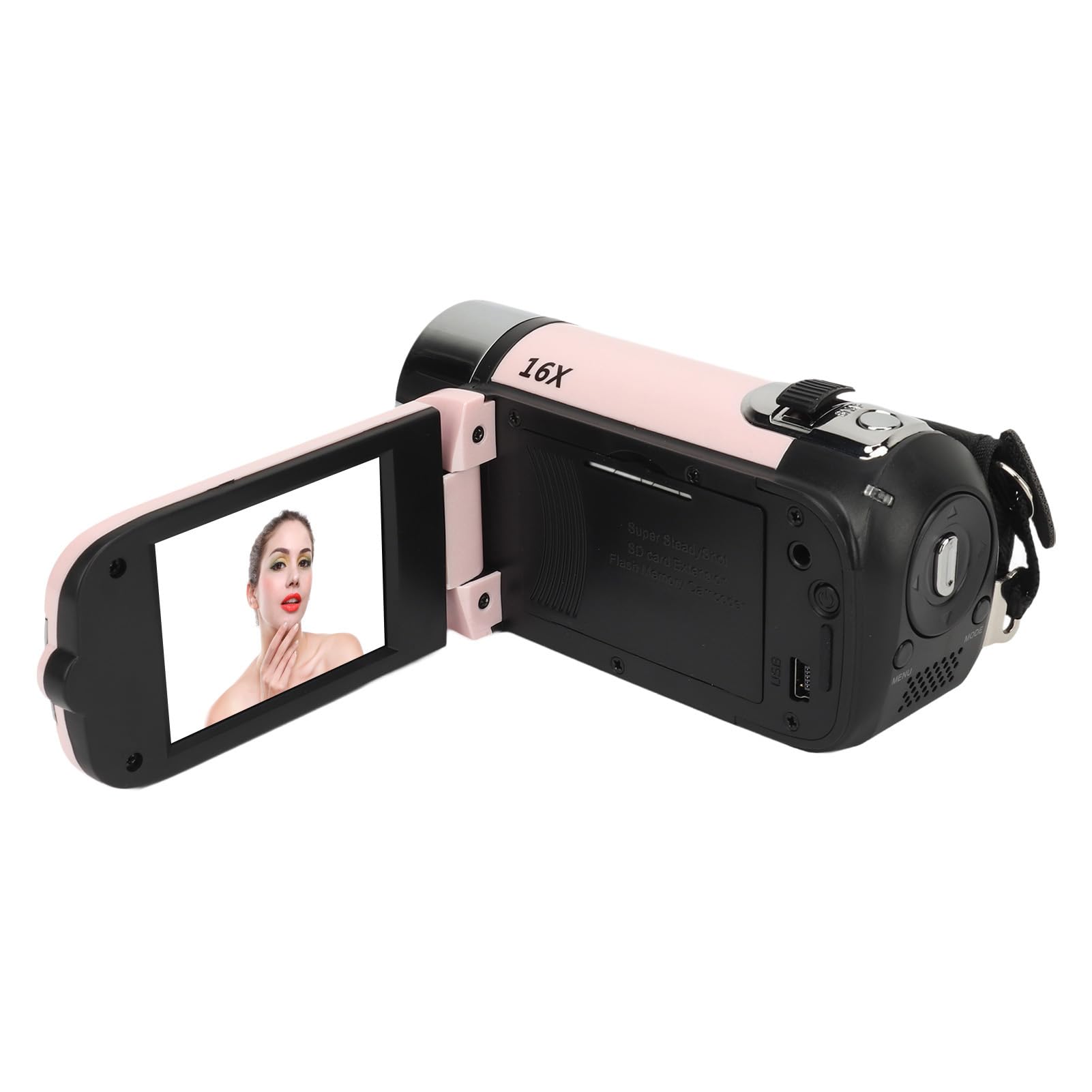 1080P 16MP Kids Digital Camera with 16X Zoom - HD Video Recorder & Vlogging Camcorder for Toddlers, Girls and Boys (Pink) - Perfect for Birthday Gifts, Travel Adventures & Family Memories
