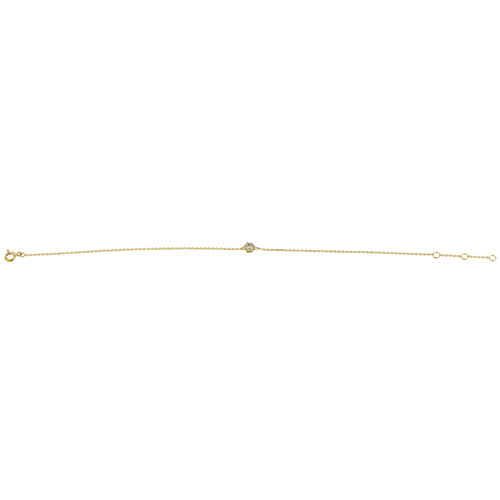14K Solid Yellow Gold Round Cubic Zirconia Bracelet for Women - Elegant CZ Tennis Bracelet for Everyday Wear & Special Occasions