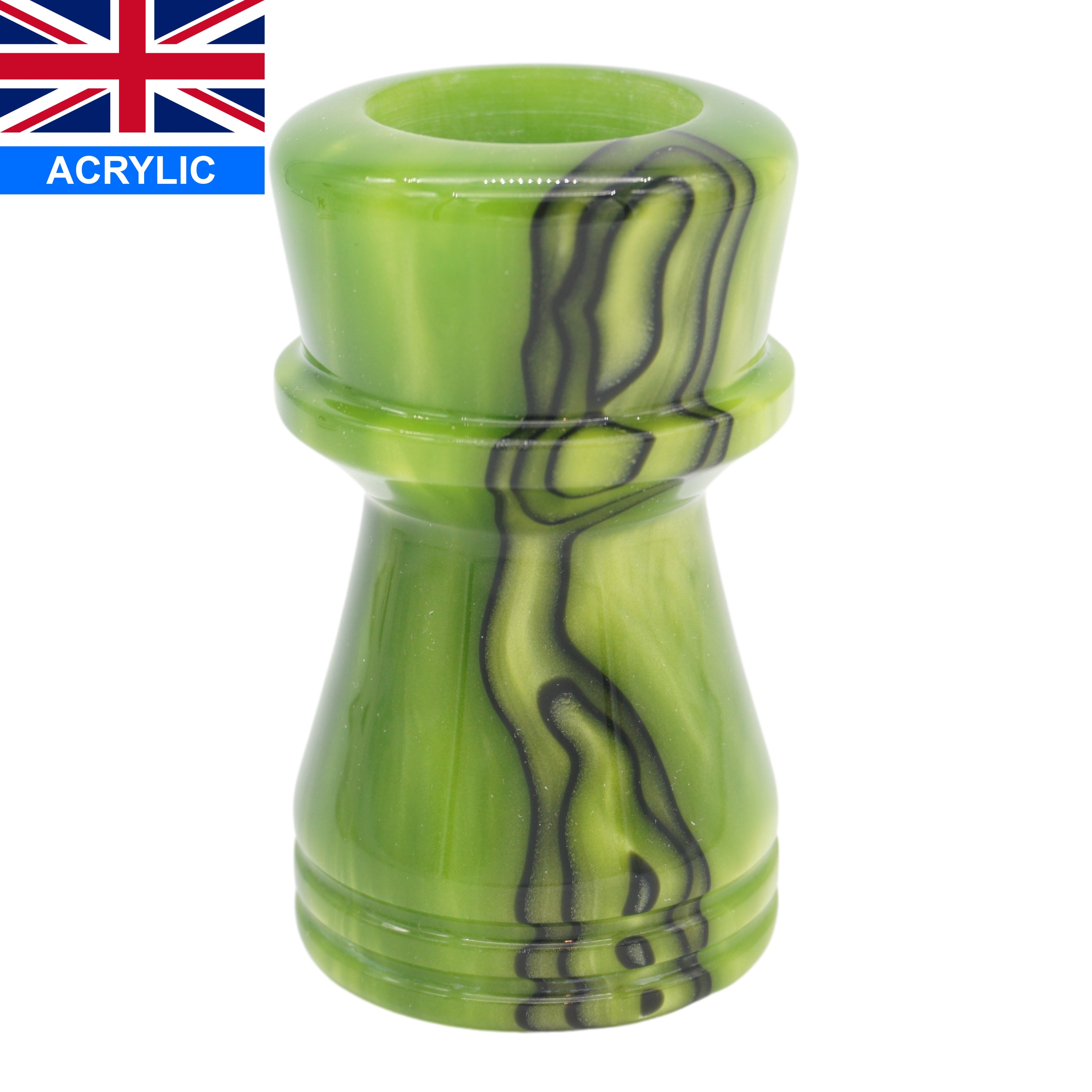 Premium Handcrafted Toxic Green Shaving Brush Handle - Fits 24mm & 26mm Knots - Perfect for Wet Shaving & Grooming Gifts