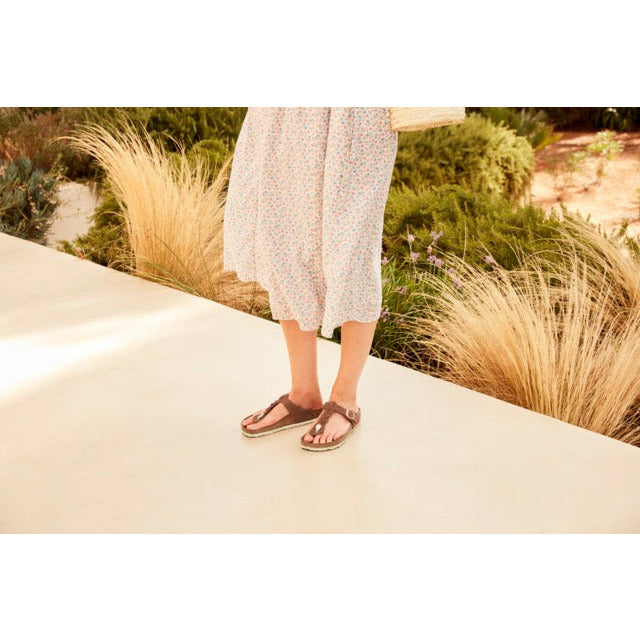 Birkenstock Gizeh Braid Oiled Leather Sandals for Women - Cognac Brown Comfort Footbed - Perfect for Summer, Beach, and Casual Outings