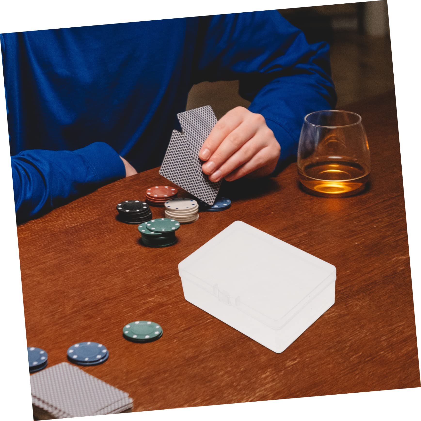 Hohopeti 6-Piece Clear Plastic Card Storage Box Set with Lids - PP Transparent Playing Card Organizer for Collectible Cards, Board Games & Home Organization