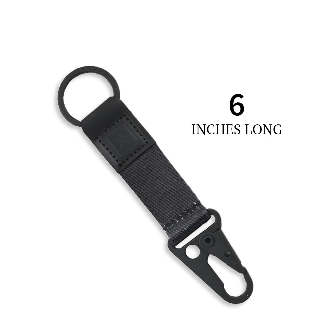 Durable Thread Wallets Keychain Hook with Belt Clip - Compact Slim Design for Keys, ID Cards & Cash - Perfect for Travel, Gym & Everyday Carry