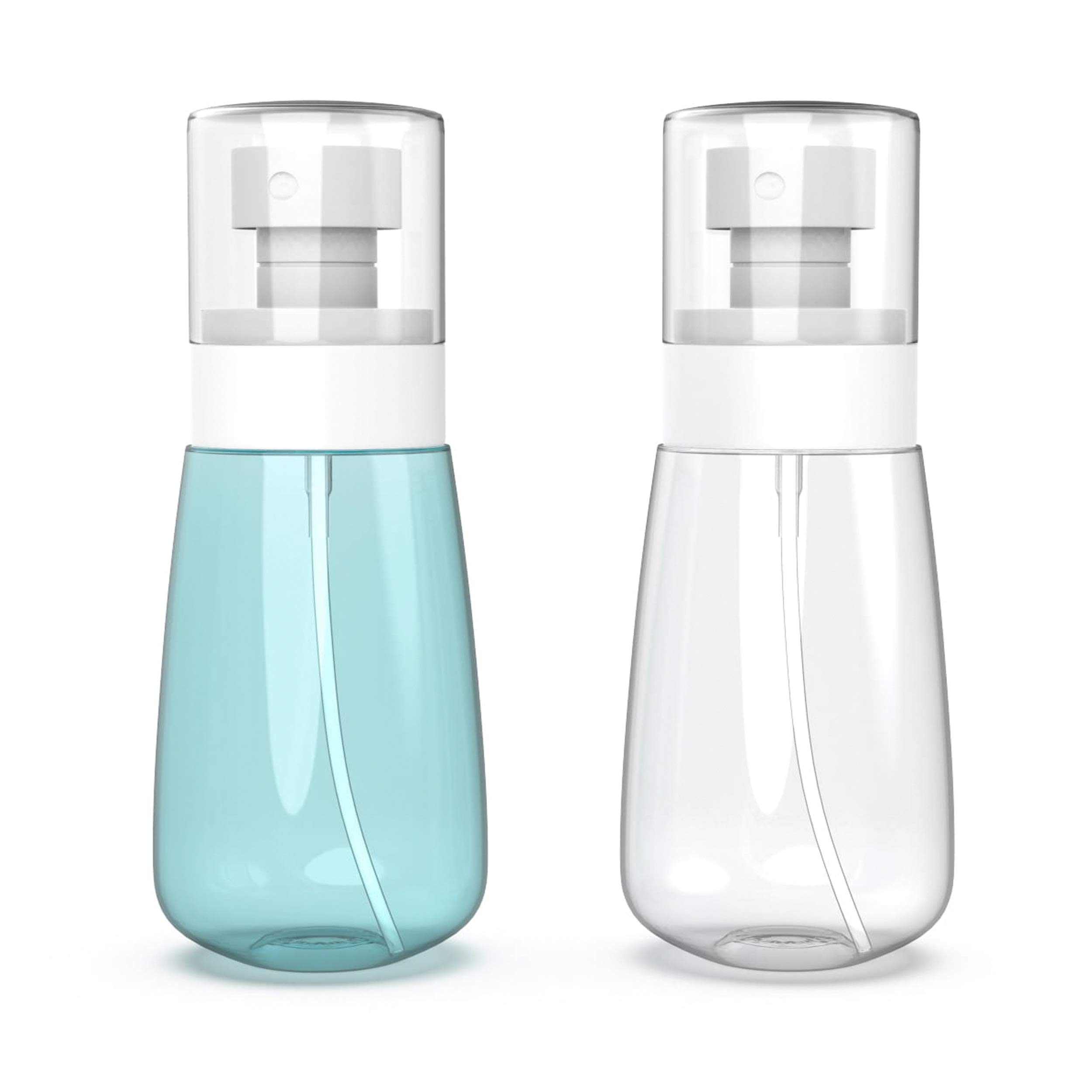 Relanor 2-Pack Small Travel Spray Bottles 2oz/60ml - PETG Leak-Proof Mist Sprayer for Toner, Face & Hair - Clear Portable Cosmetic Containers | Perfect for Skincare, Haircare & Travel Essentials