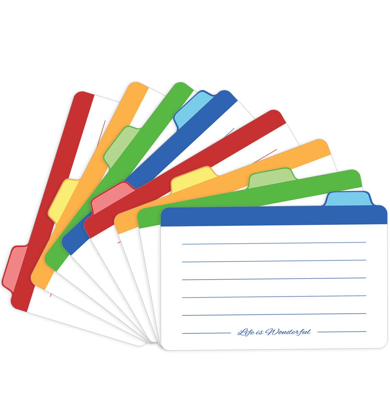 Neando 4x6 Inch Index Cards Guide Dividers - Blank Tabbed Note Cards, 1/4 Cut Tabs, 400gsm Thick Paper, Assorted Colors (20 Count) - Perfect for File Organization, Recipe Indexing & Study Notes