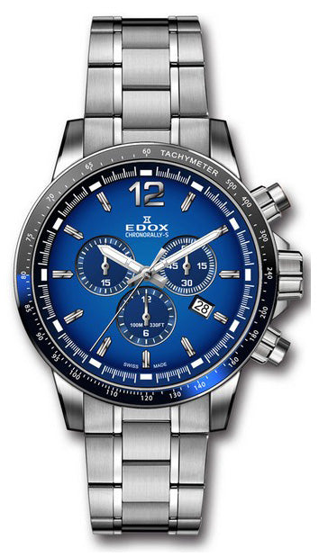 Edox Chronorally S Chronograph Men's Watch 10229 3NBUM BUIN - Swiss Automatic Movement, Stainless Steel Case, Water Resistant - Perfect for Racing Enthusiasts & Luxury Watch Collectors