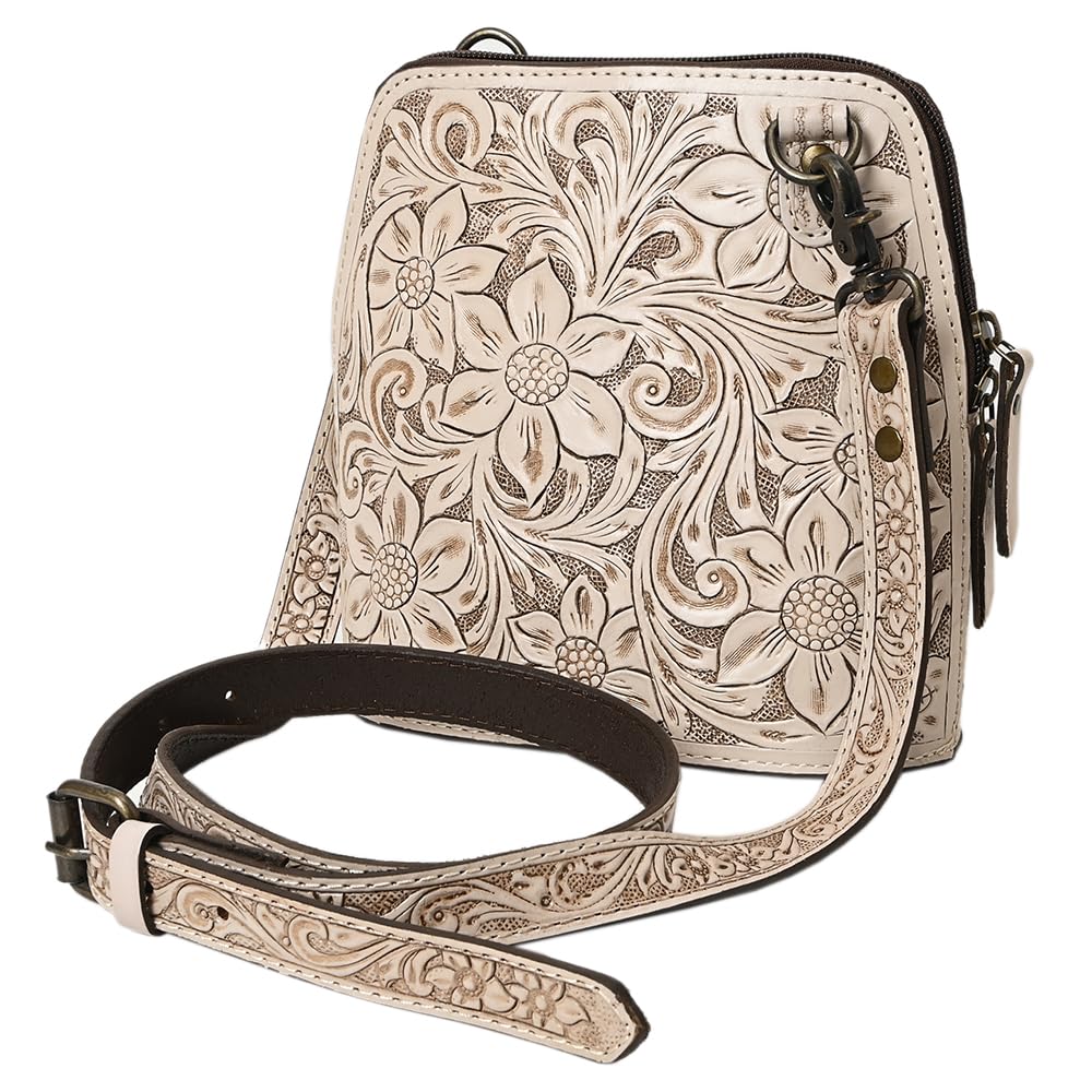 American Darling Hand-Tooled Genuine Leather Western Crossbody Bag for Women - Stylish Cowgirl Purse & Fashionable Shoulder Bag | Perfect for Rodeo, Country Music Festivals & Everyday Use