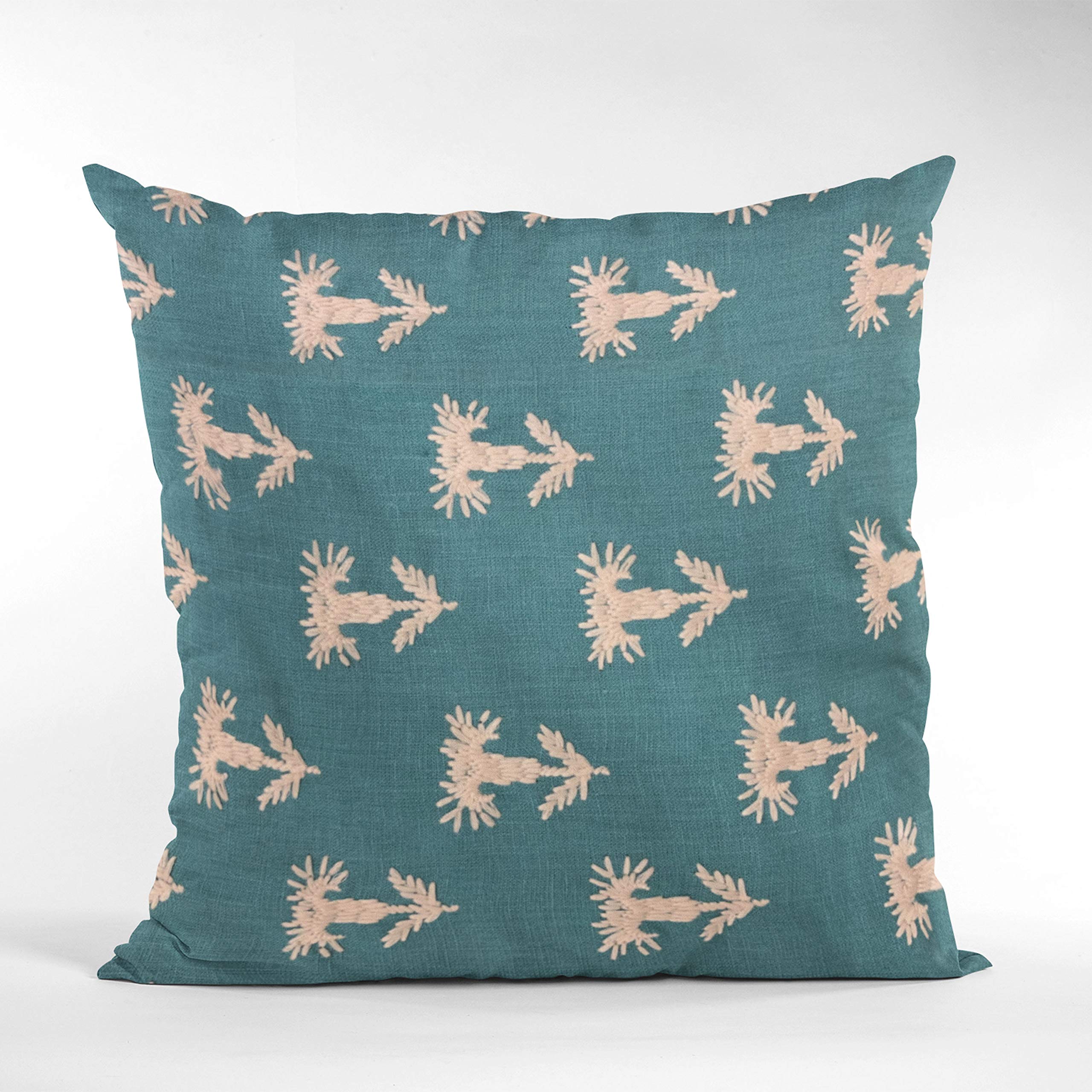 Luxury Double Sided Throw Pillow 20x26 Inches - Blue Plutus Growth Motif Design for Sofa, Bed & Home Decor | Premium Standard Size 20