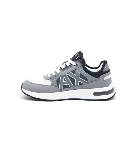 Armani Exchange Grey Sneakers for Men - Comfortable Casual Running Shoes for Walking, Gym & Everyday Wear