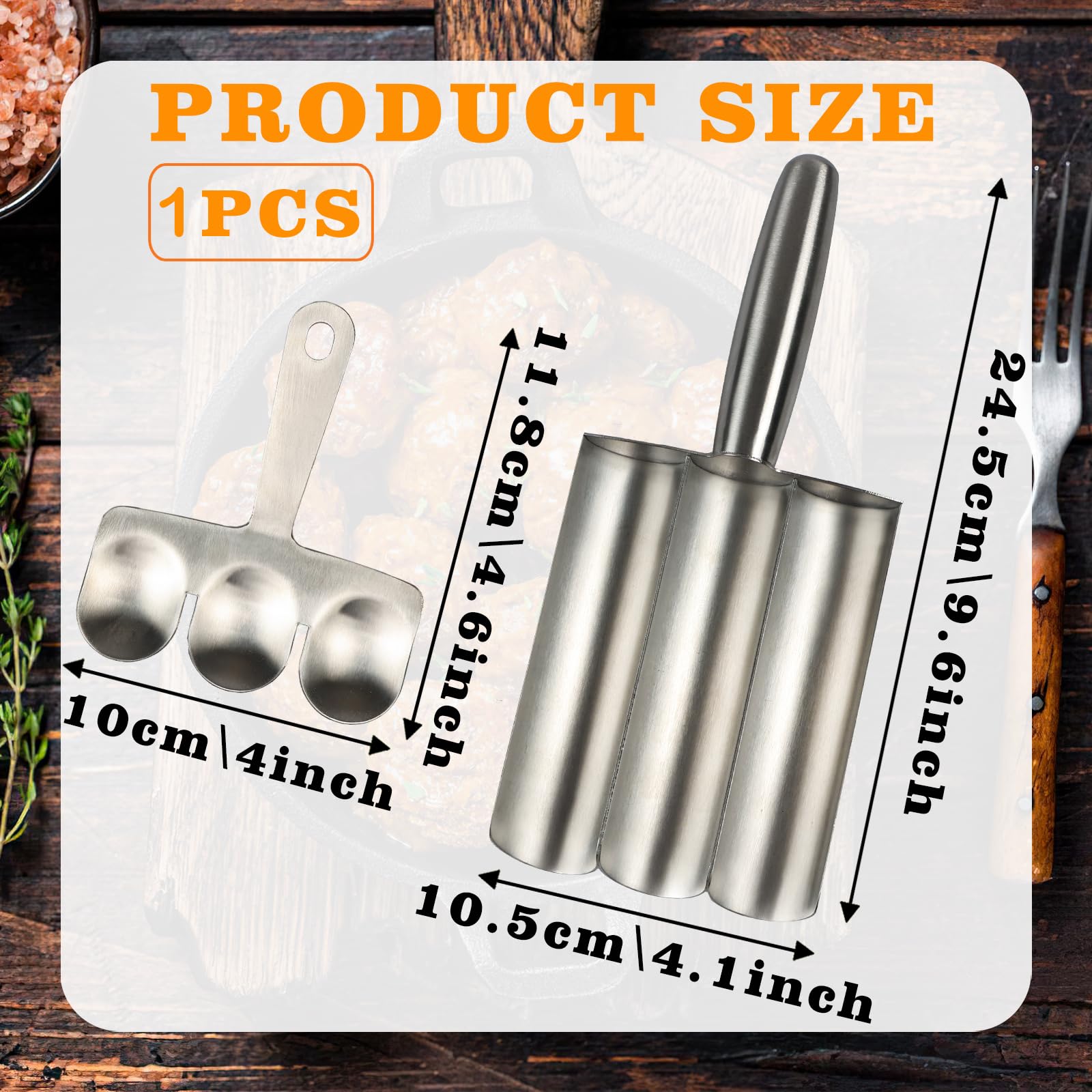 3-in-1 Stainless Steel Meatball Maker Tool - Professional Kitchen Meatball Scoop & Baller Kit for Fast, Easy Meatballs - Perfect for Spaghetti, Meatball Subs & Party Appetizers