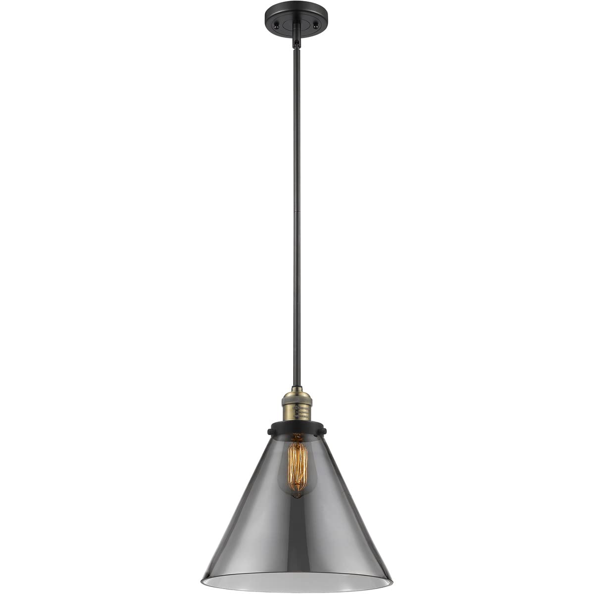 Innovative INNO201S-BAB-G43-L-LED Modern Mini LED Pendant Light in Black Antique Brass - Perfect for Kitchen Island, Dining Room, or Entryway Lighting