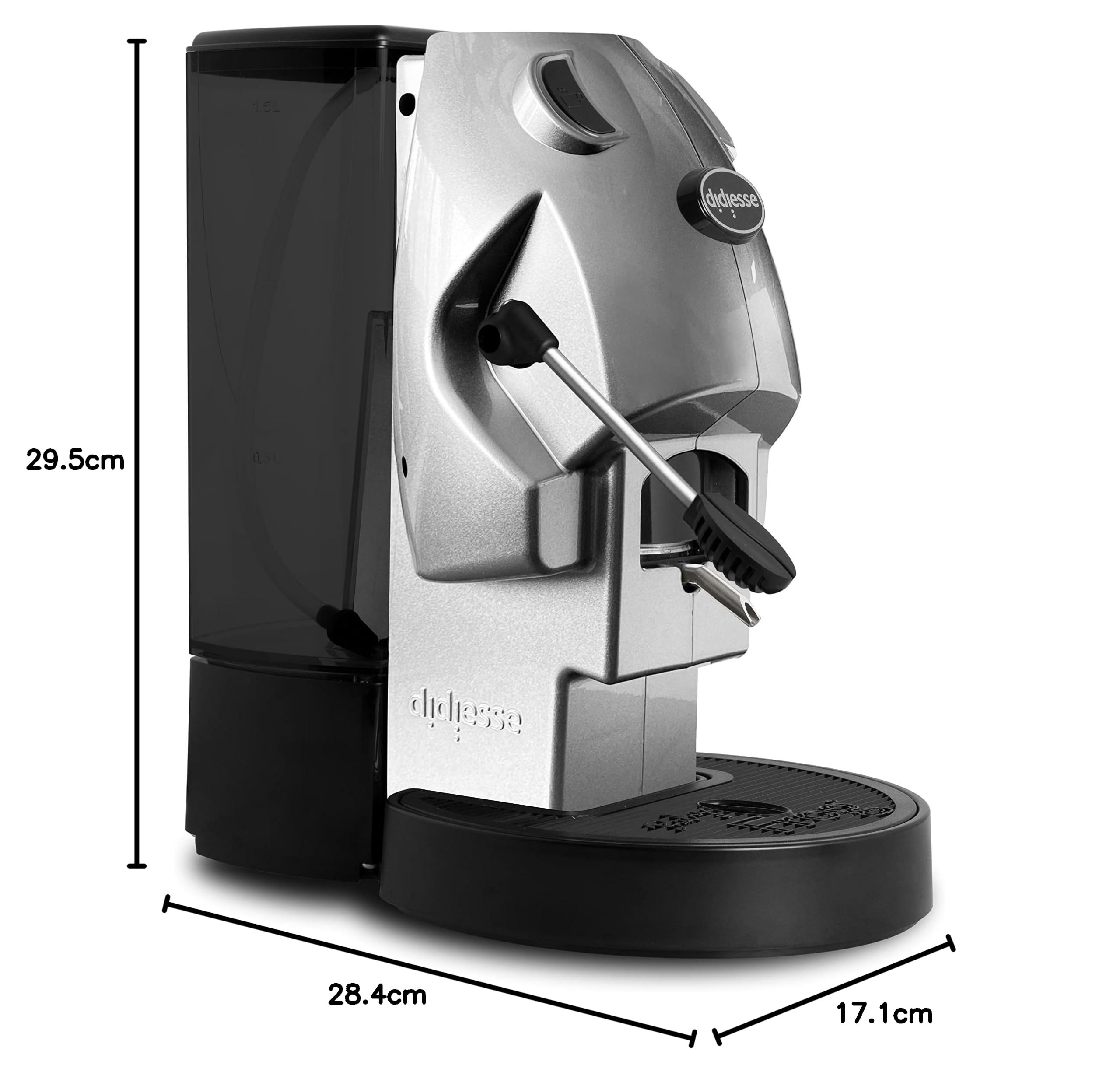 DidieSSE Baby Frog Collection 44mm Silver Coffee Capsule Machine - Compact & Lightweight, 1.5L Water Tank, Low Energy (450W), Standby Function - Perfect for Home, Office, and Small Spaces