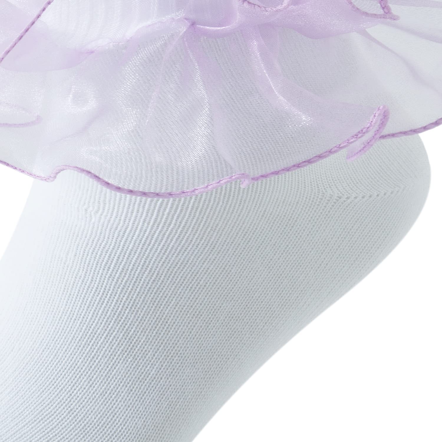 Little Girls Lace Socks - 3 Pairs Cotton Ruffle Frilly Double Lace Ankle Socks for Princess Pageant Dress | Perfect for Special Occasions, Birthday Parties & Photo Shoots