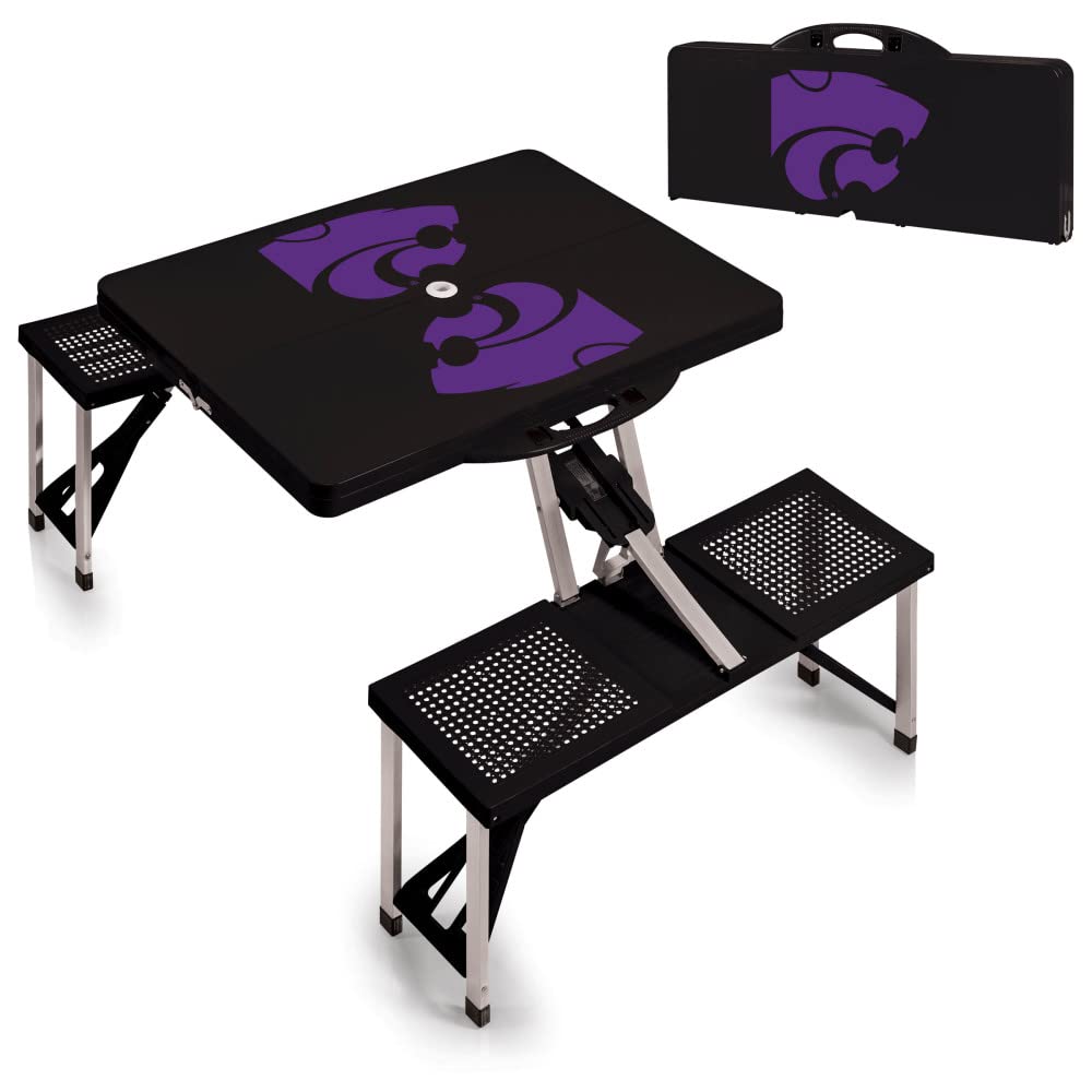PICNIC TIME NCAA North Carolina Tar Heels Folding Picnic Table - Portable Camping Table with Umbrella Hole - Outdoor Dining & Beach Party Essential for Tailgates, BBQs & Picnics
