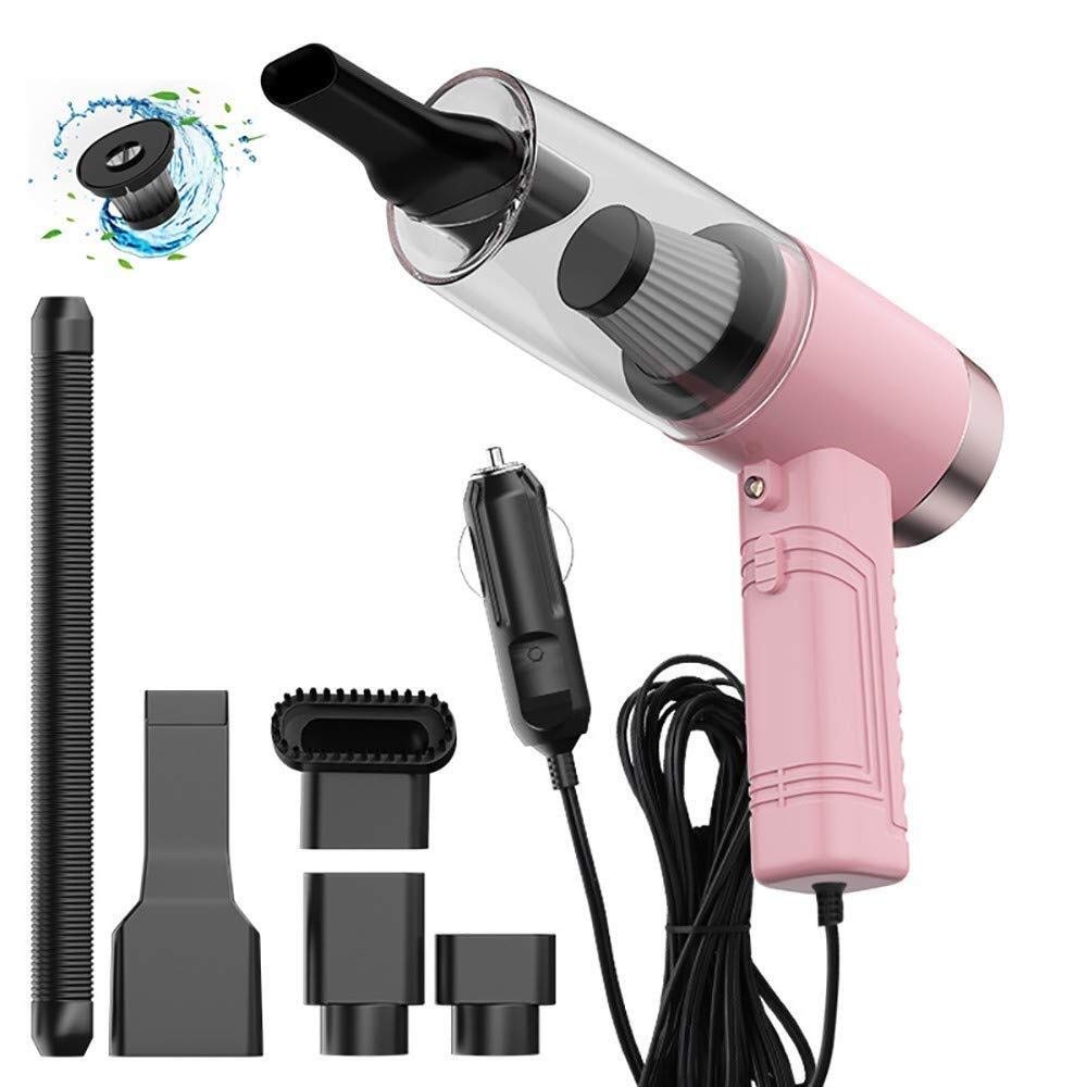 12V Portable Car Vacuum Cleaner - 120W Wet/Dry Handheld Vacuum with Aromatherapy Function (Pink) - Perfect for Car Detailing, Home Cleaning & Pet Hair Removal