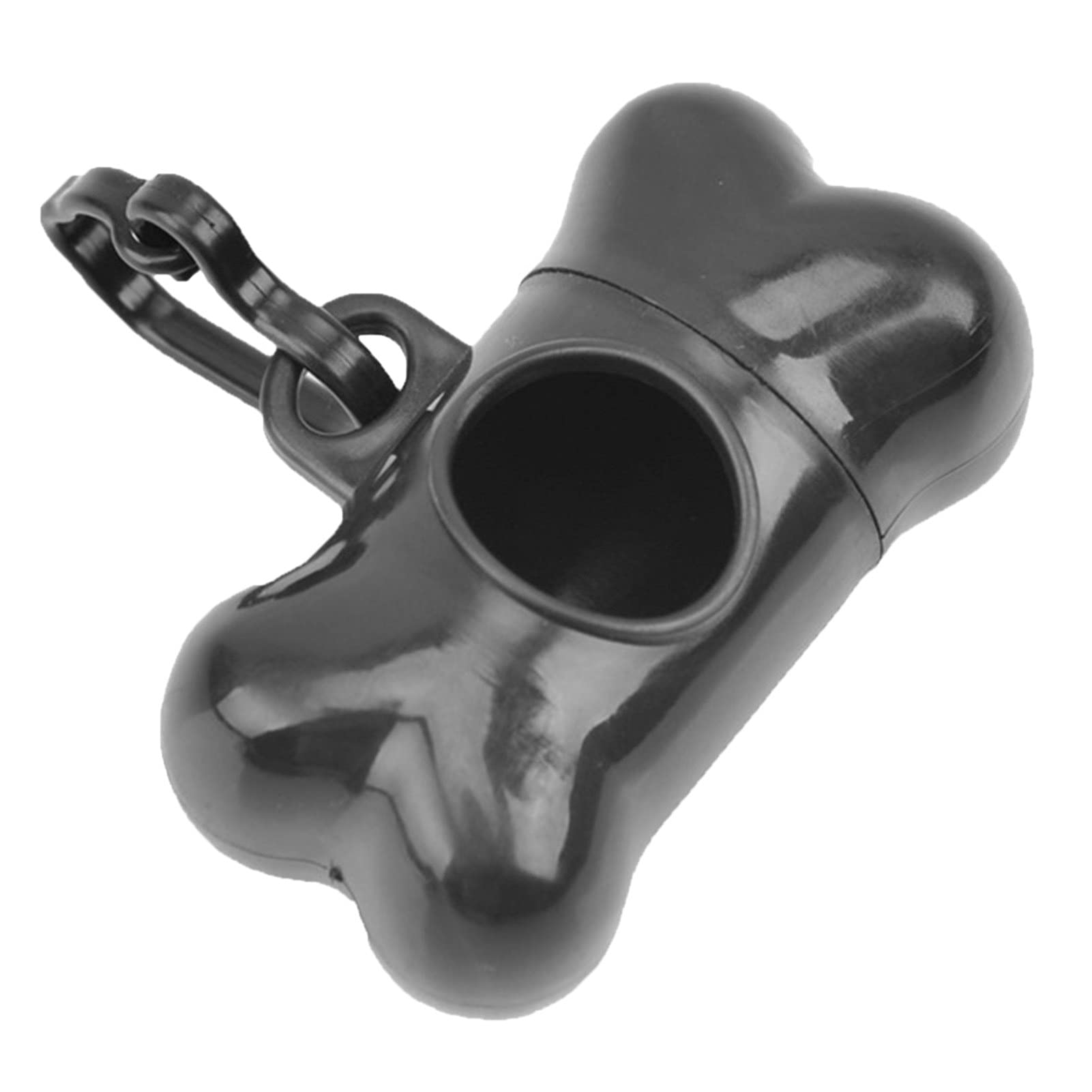 KGJQ Bone-Shaped Trash Bag Dispenser with Plastic Clamp - Lightweight Outdoor Waste Bag Box for Home, Kitchen, Camping & Picnic | Fresh Clean Garbage Bags (Black)