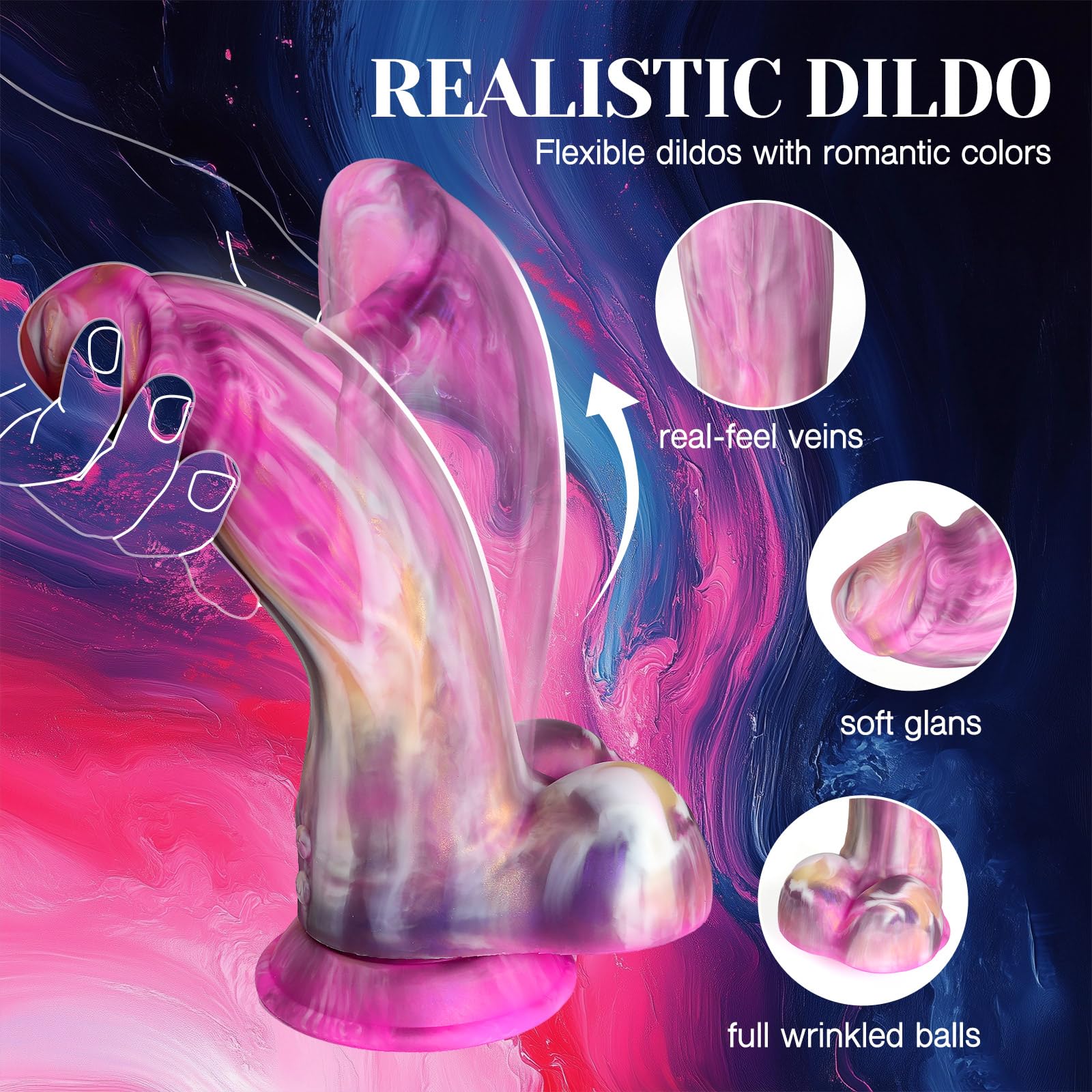 Realistic Dildo Vibrator Sex Toy for Women & Couples - 8.66