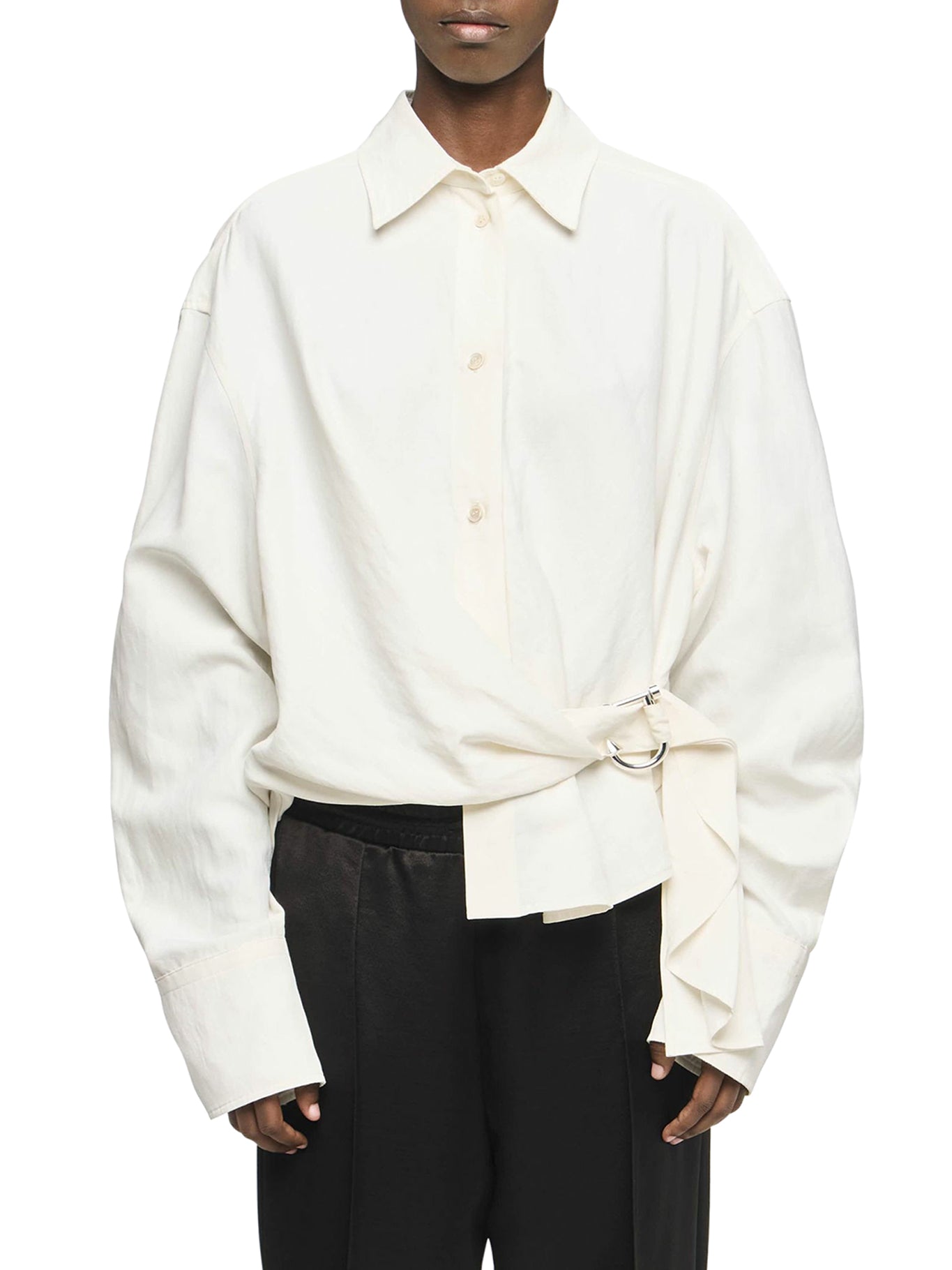 Stylish Draped Shirt with Unique Twisted Design - Perfect for Casual Outings & Evening Events